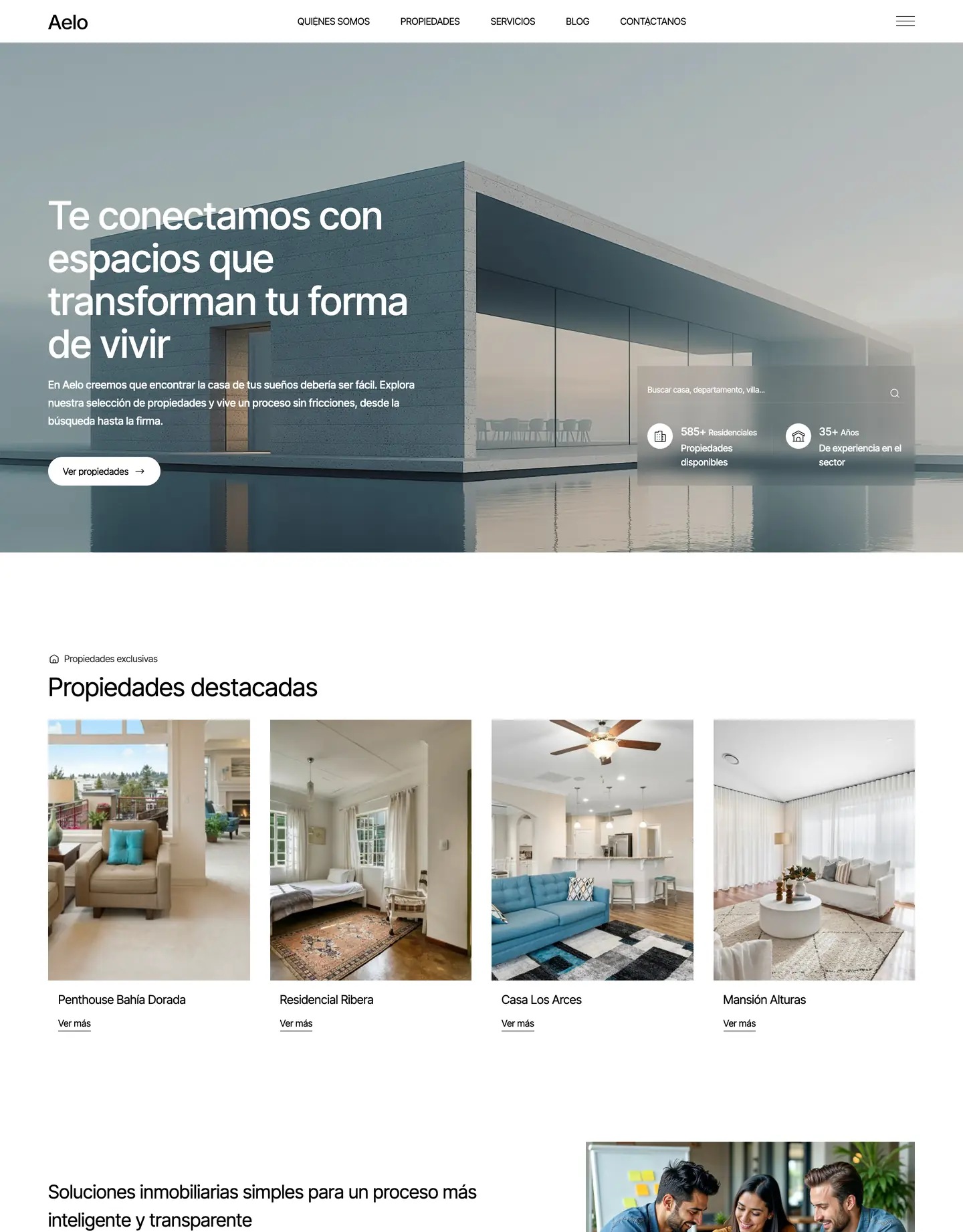 Plantilla de página web para inmobiliarias