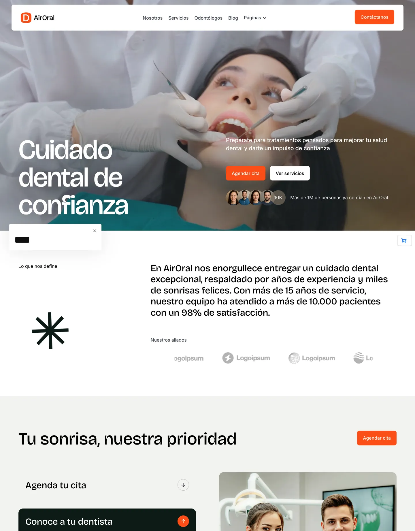 Plantilla de página web para salud y bienestar