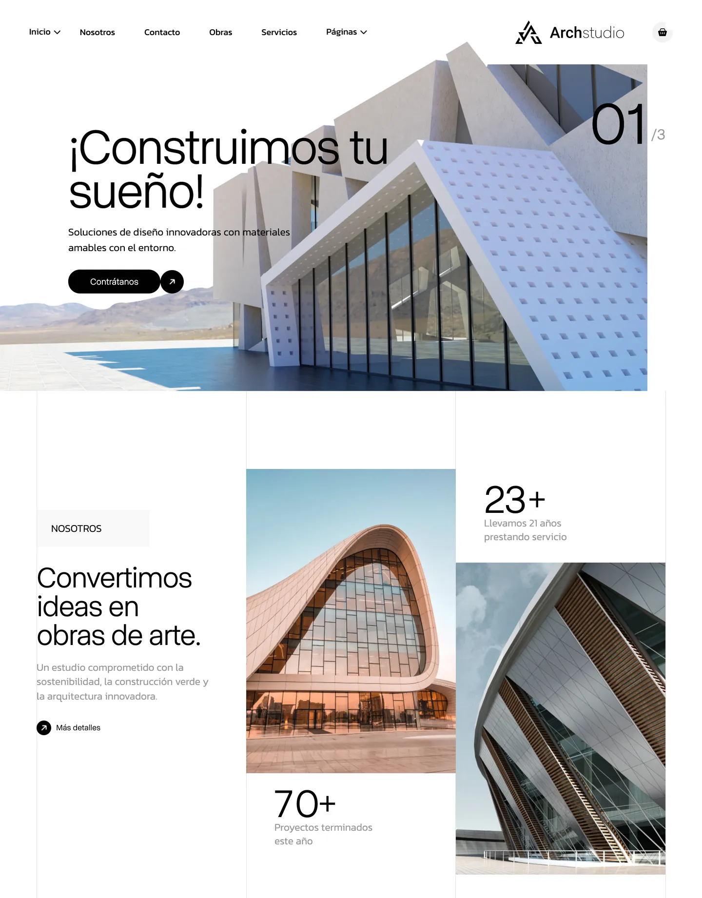 Plantilla de página web para arquitectura