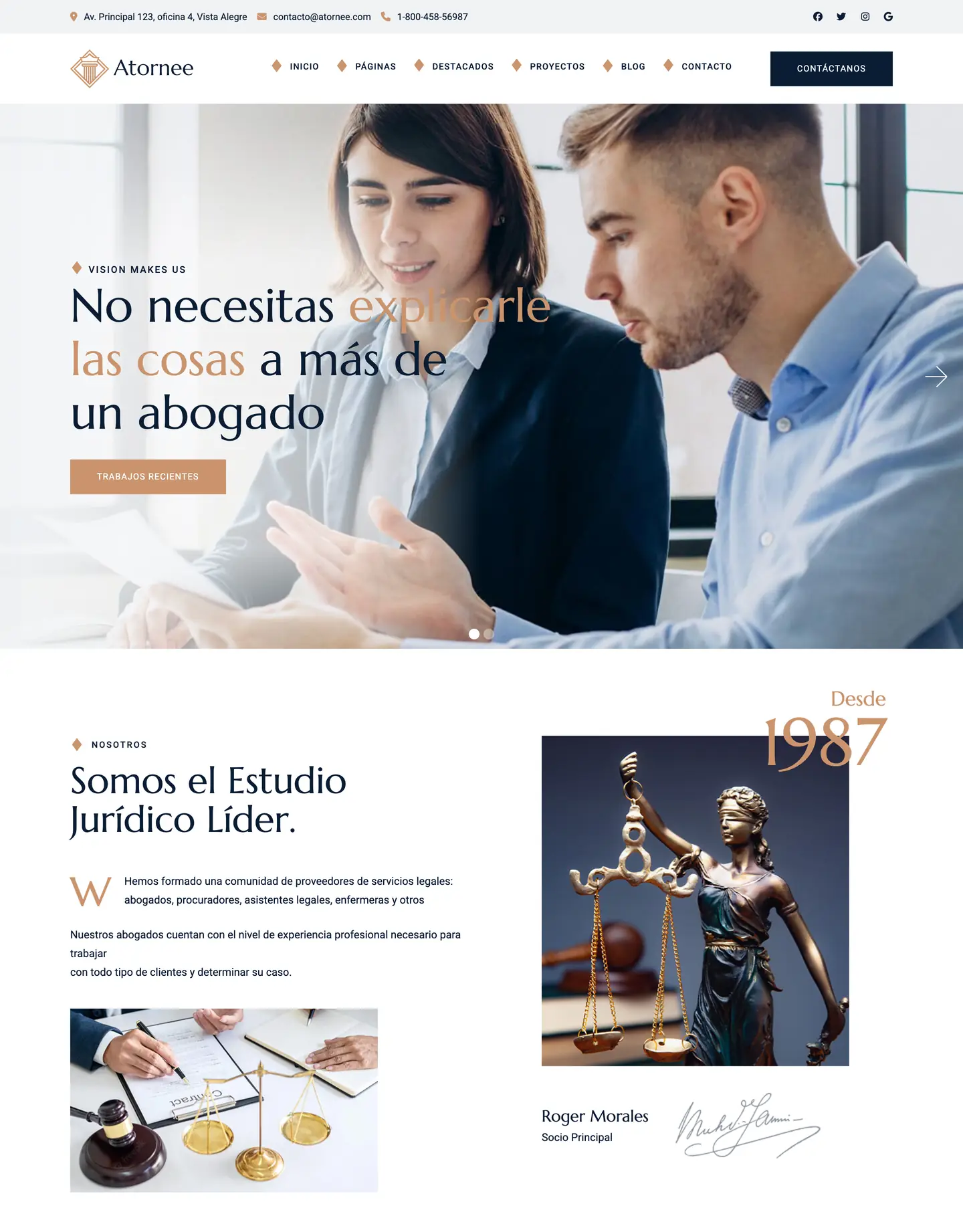Plantilla de página web para abogados