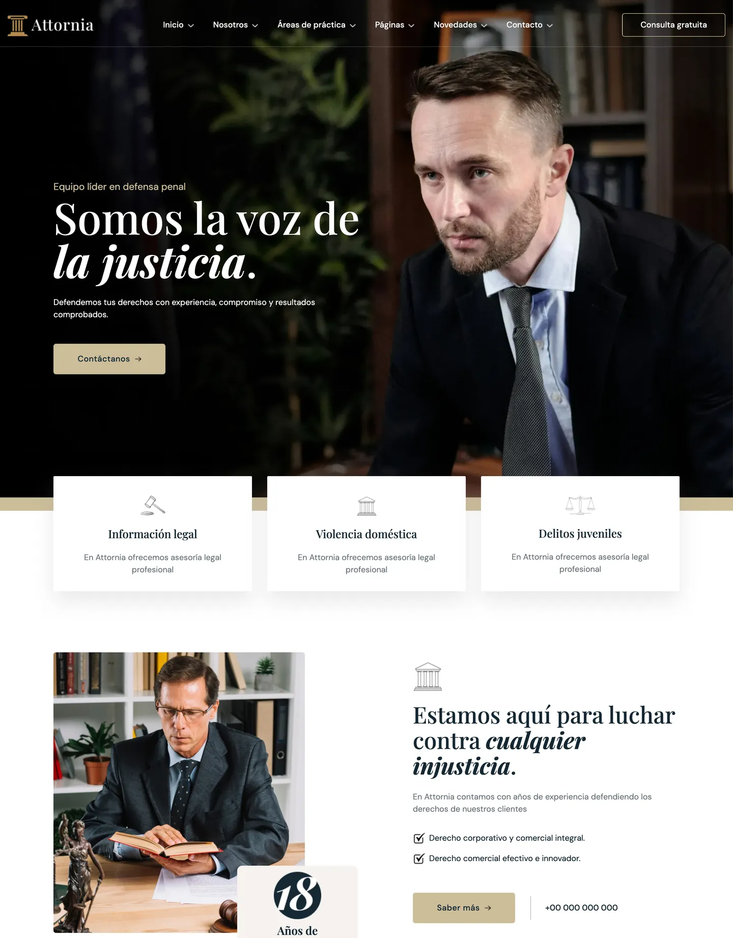 Plantilla de página web para abogados