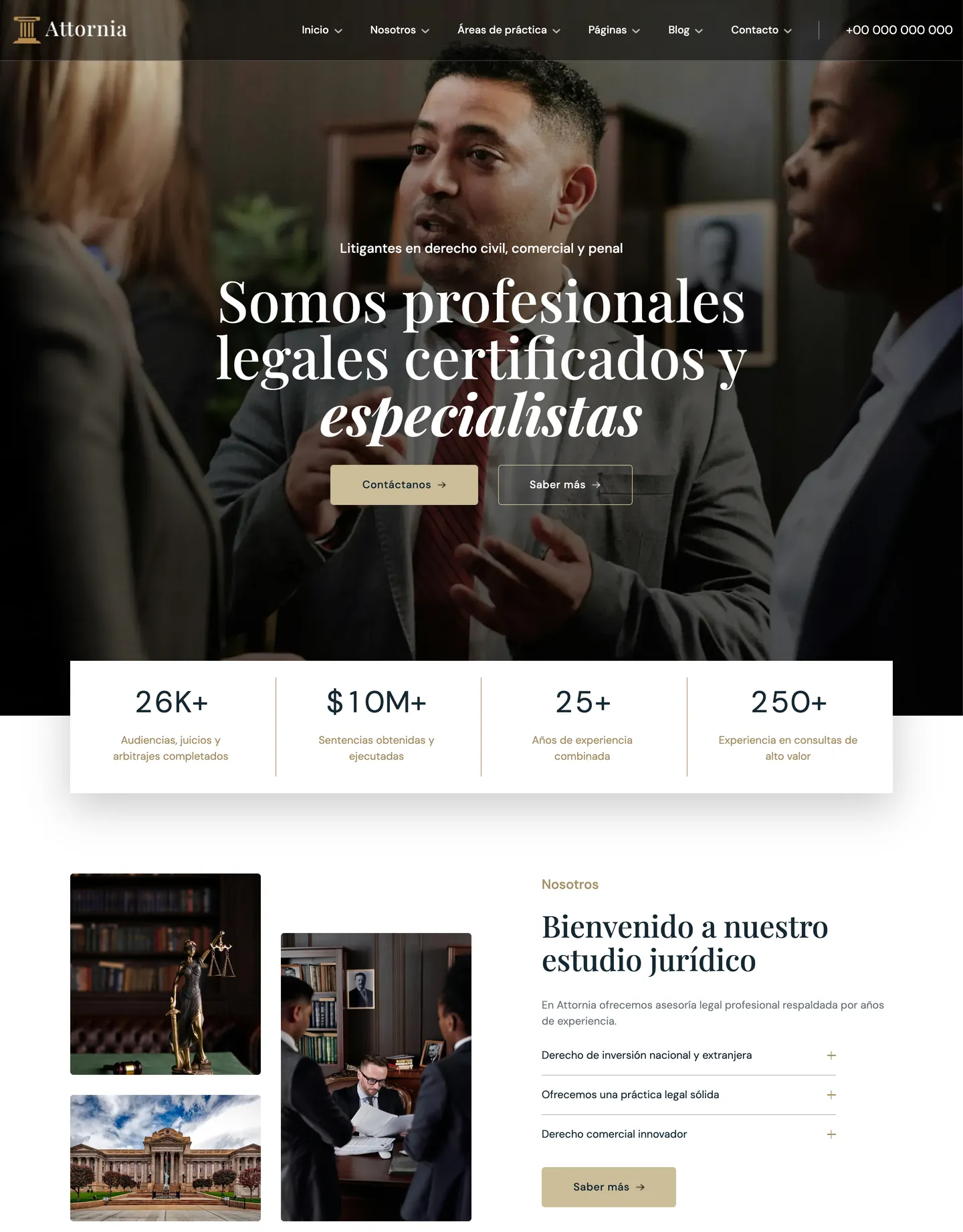 Plantilla de página web para abogados