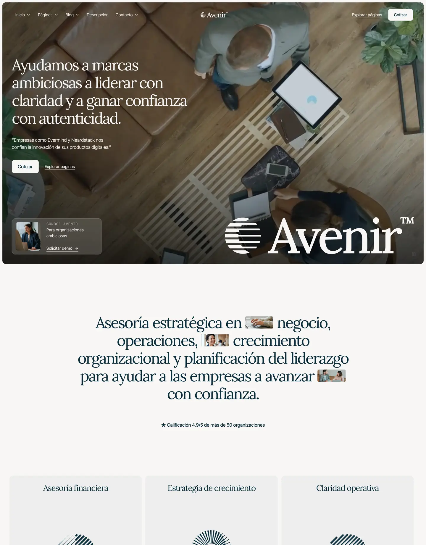 Plantilla de página web para consultoría y coaching