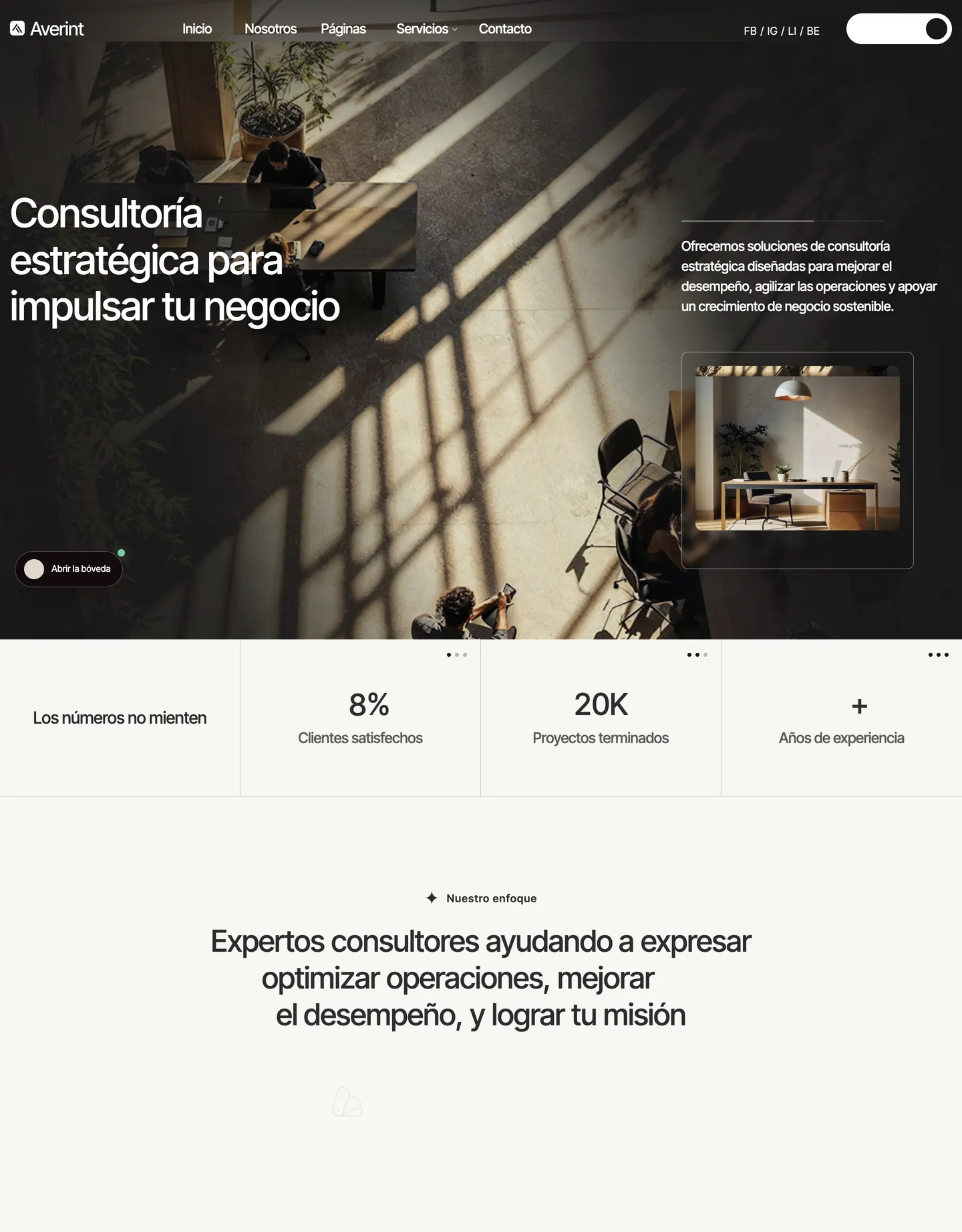 Plantilla de página web para consultoría y coaching