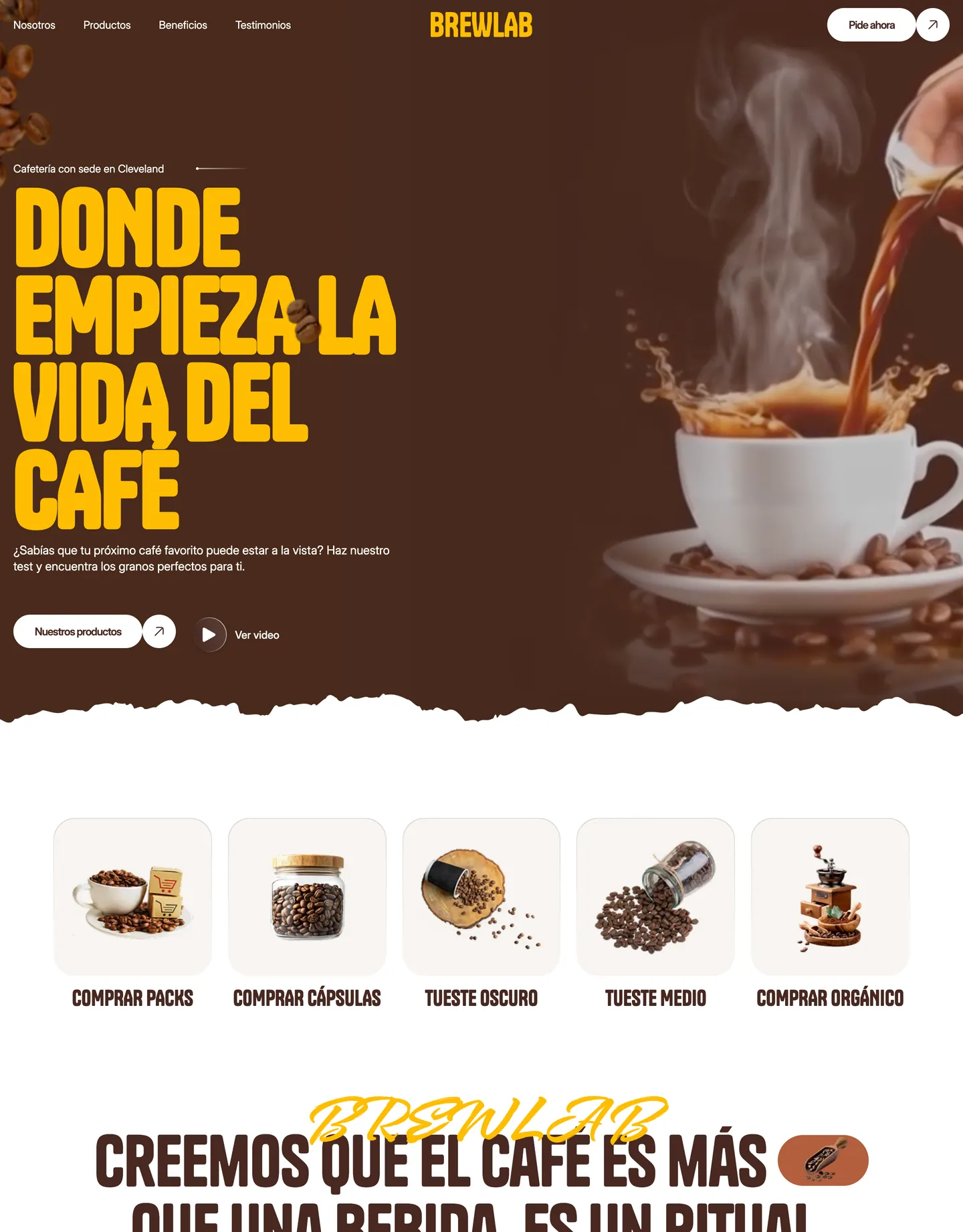 Plantilla de página web para restaurantes y cafés
