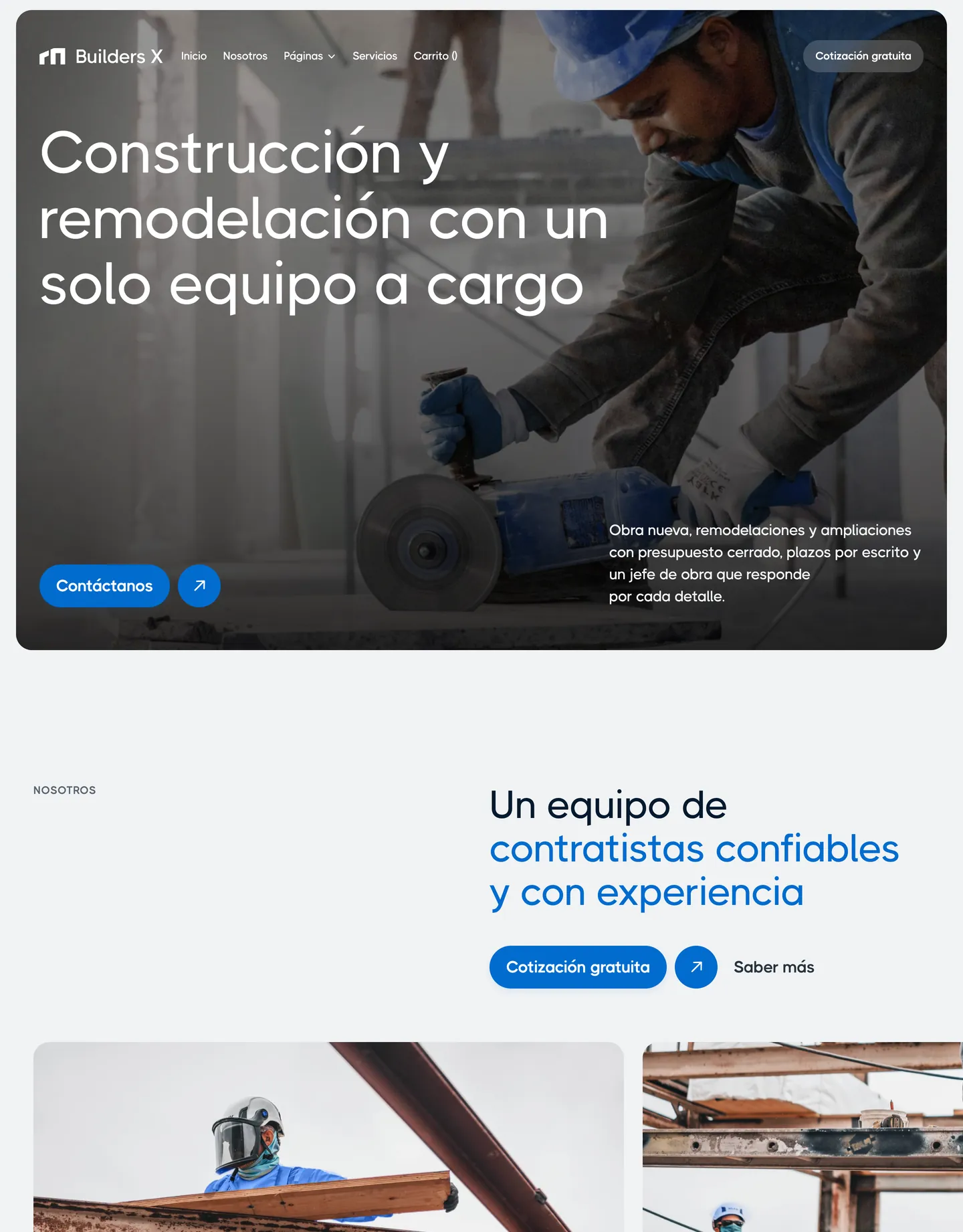 Plantilla de página web para construcción