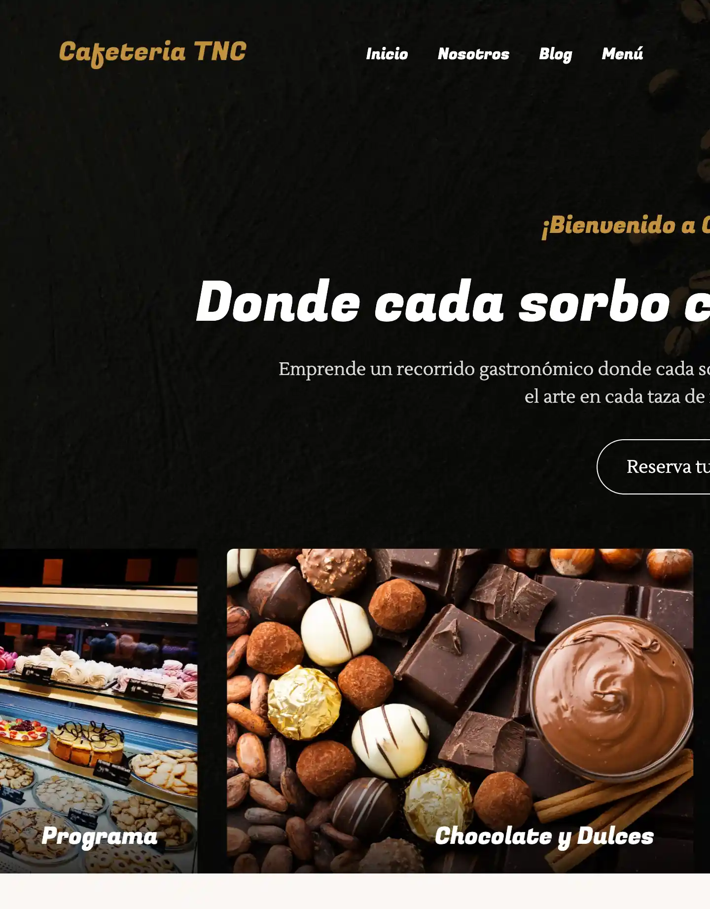 Plantilla de página web para restaurantes y cafés