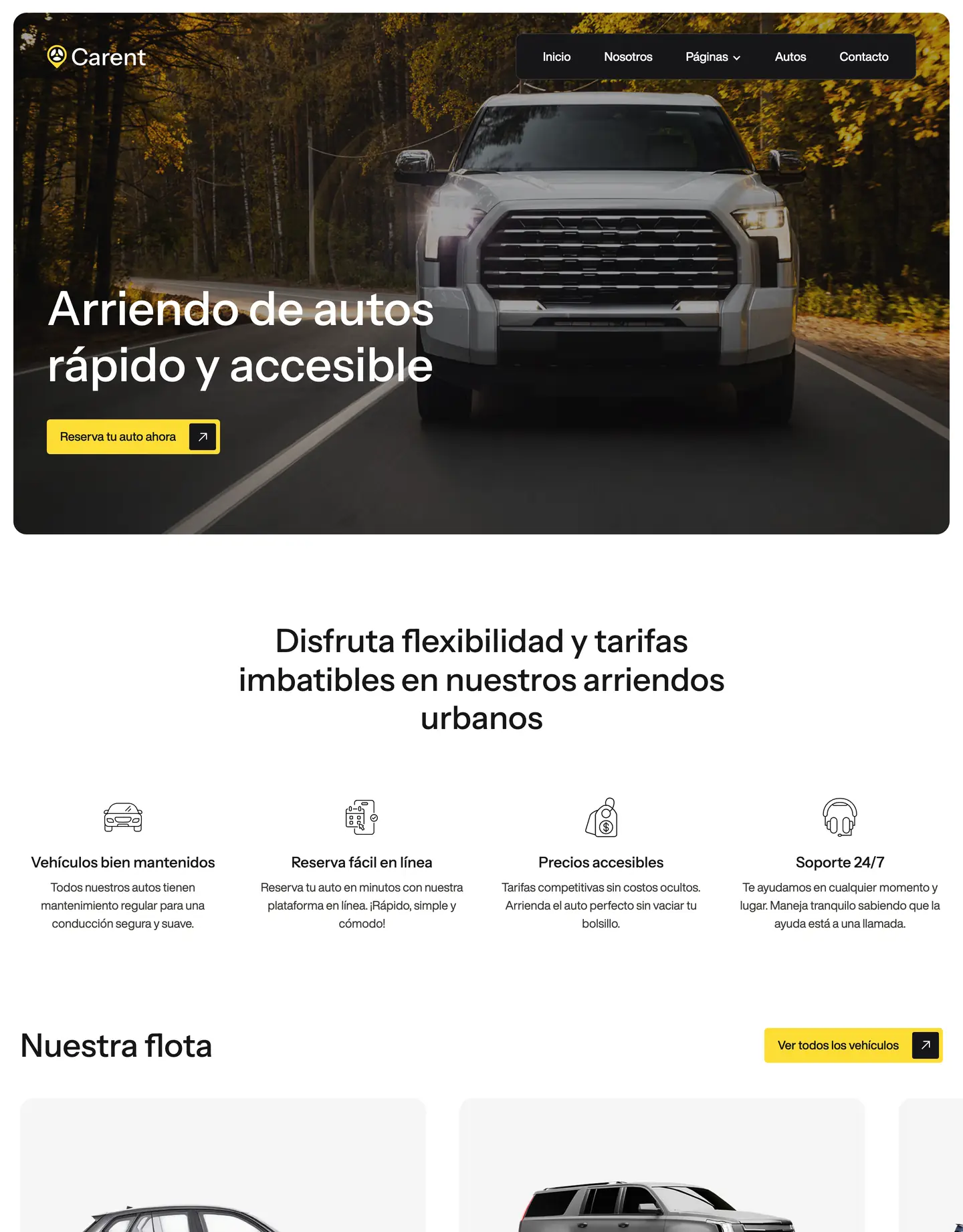 Plantilla de página web para transporte