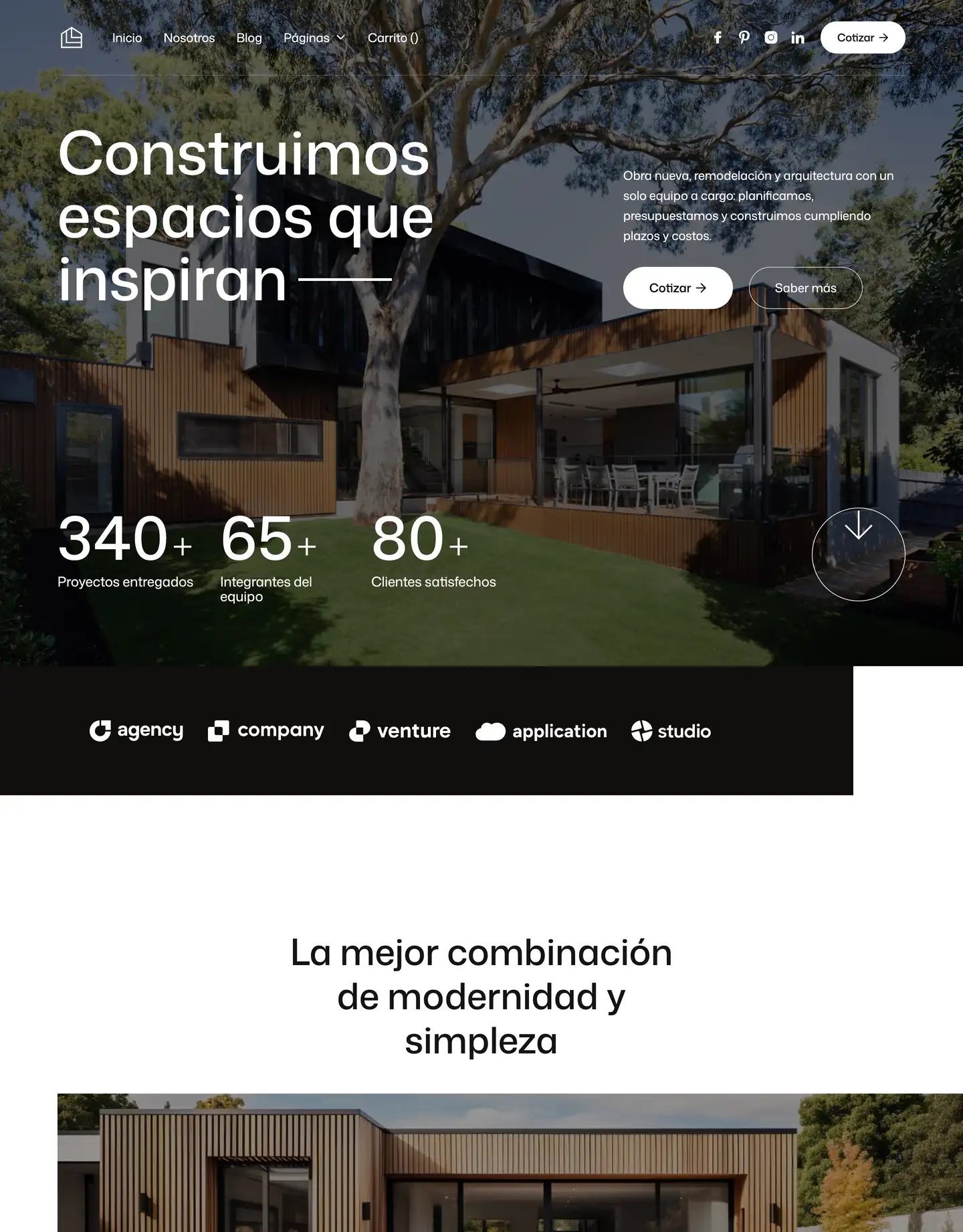 Plantilla de página web para arquitectura
