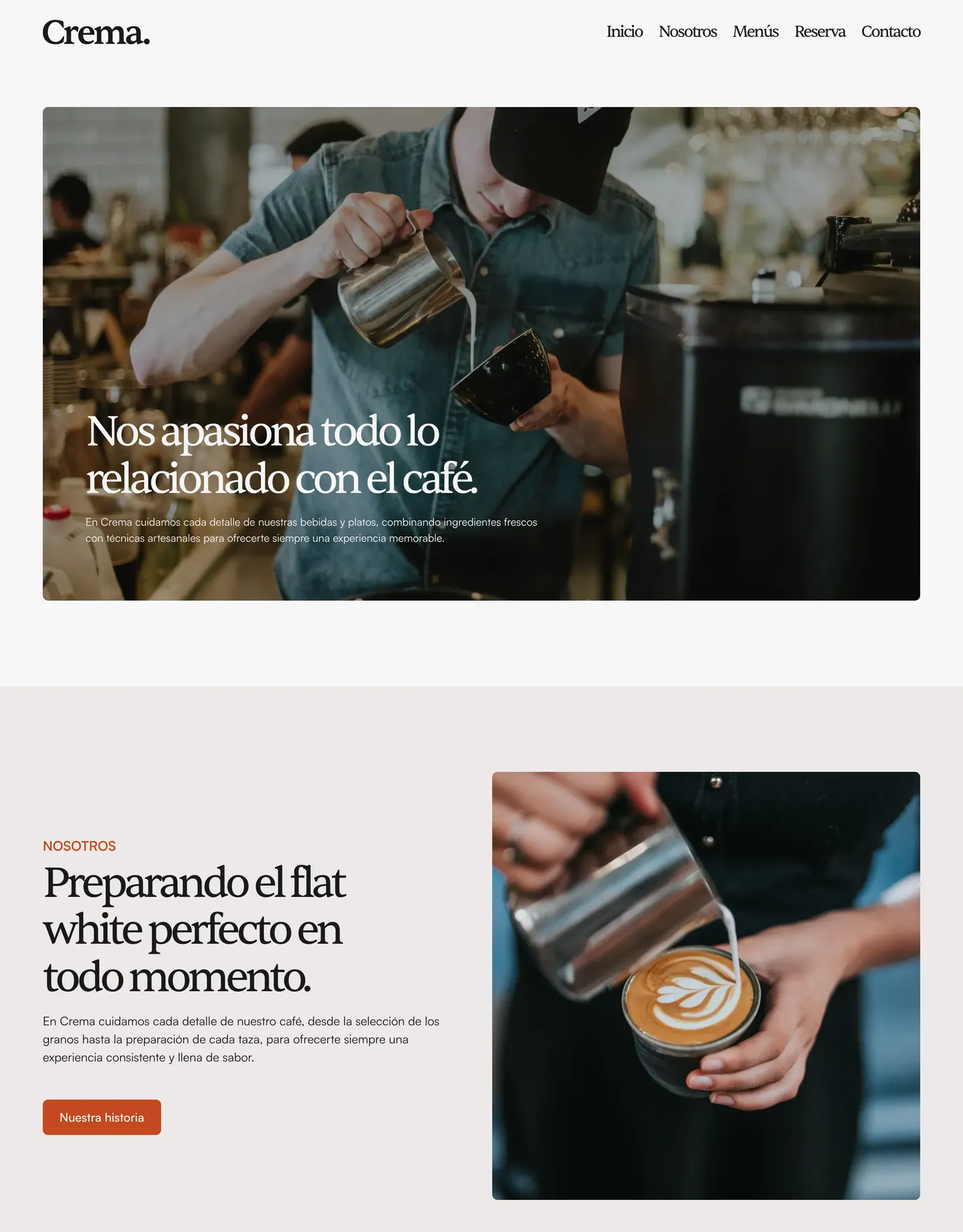 Plantilla de página web para restaurantes y cafés
