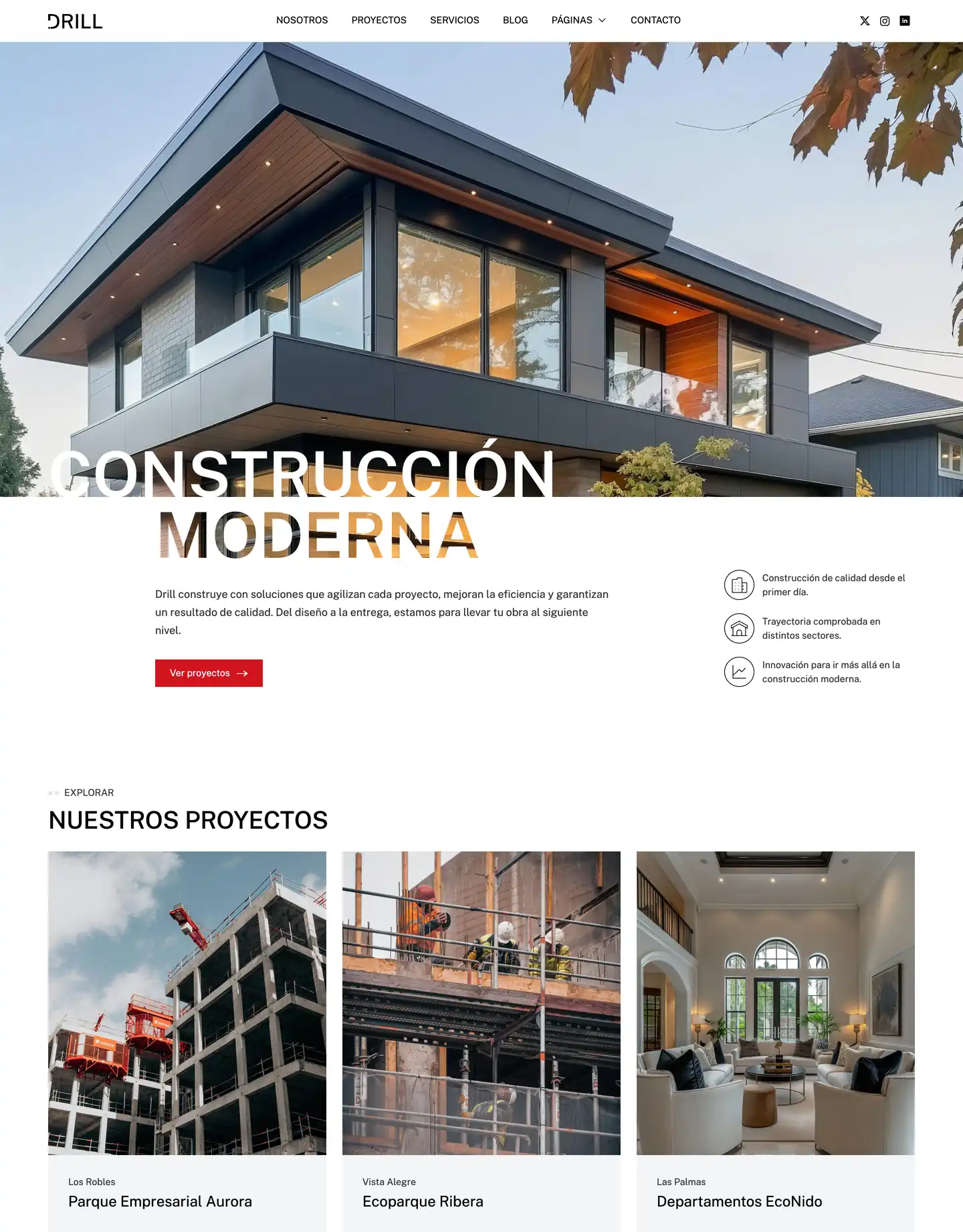Plantilla de página web para arquitectura
