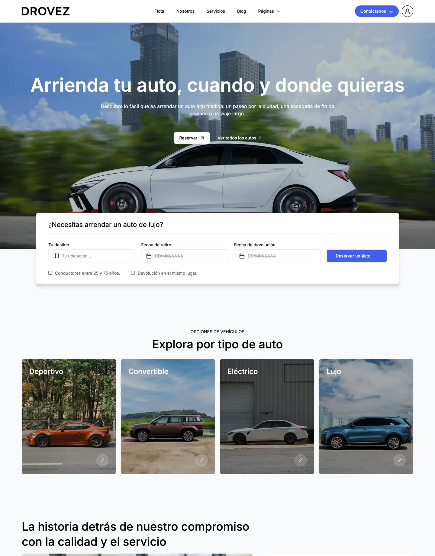 Plantilla de página web para transporte