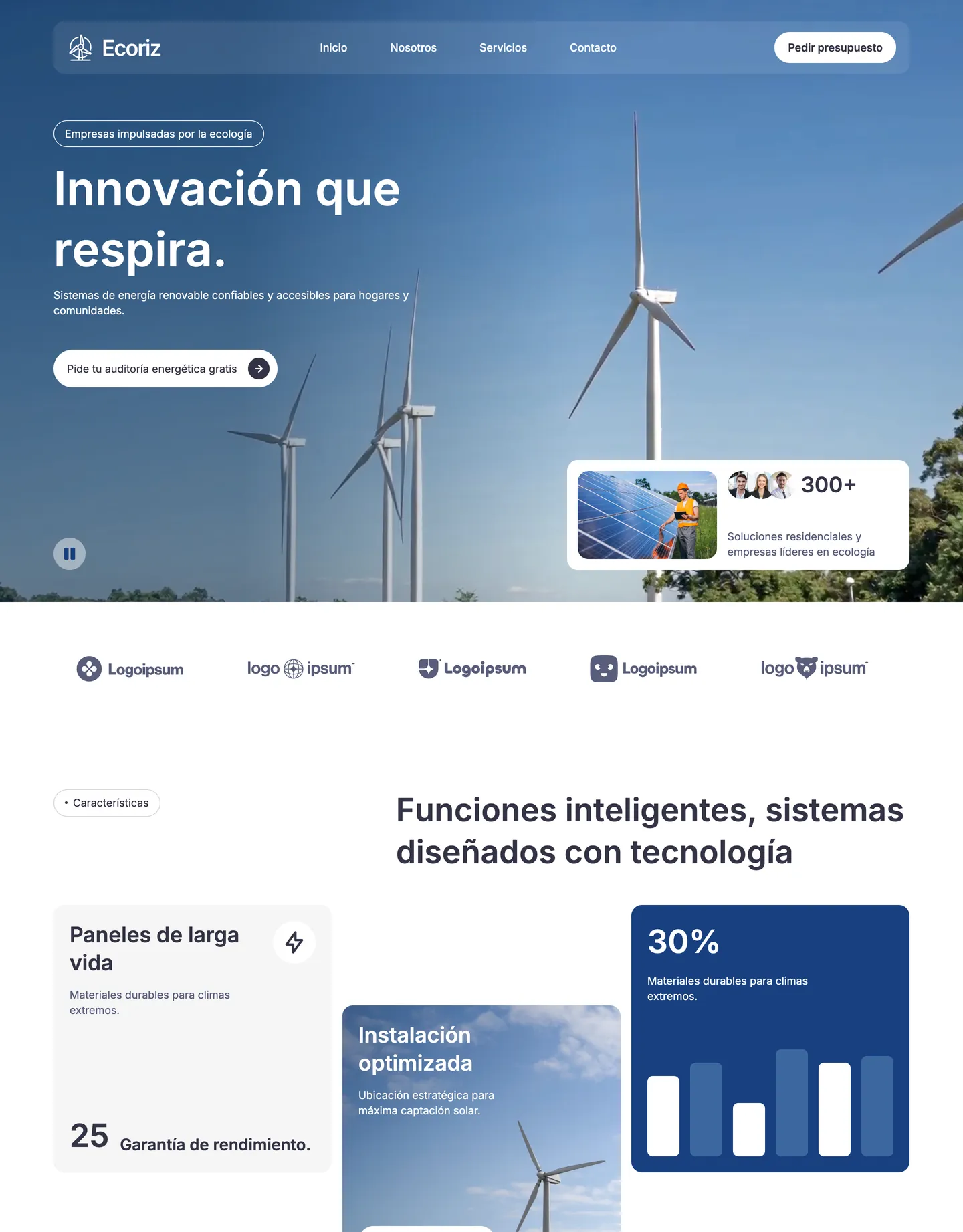 Plantilla de página web para medio ambiente