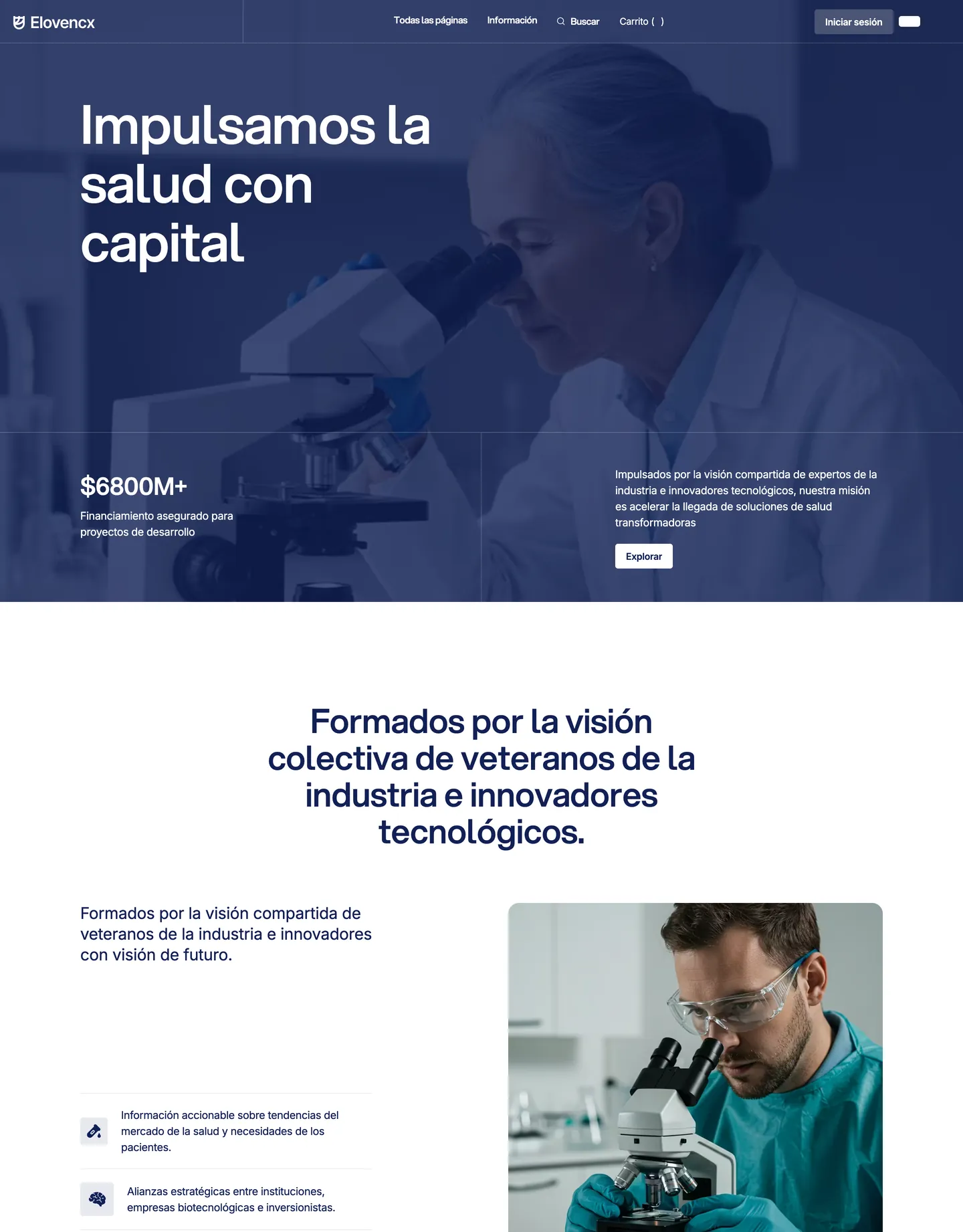 Plantilla de página web para salud y bienestar