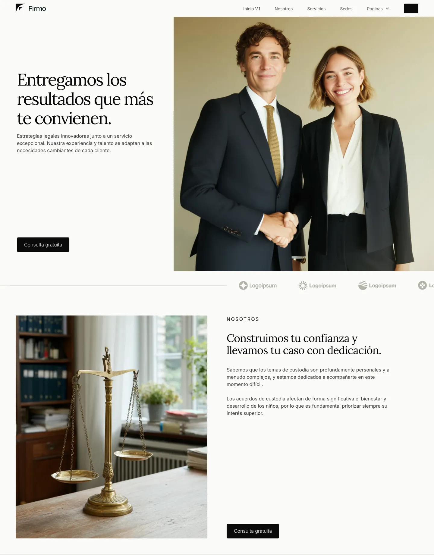 Plantilla de página web para abogados