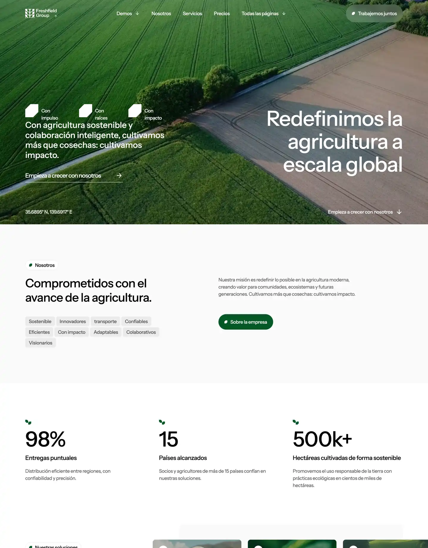 Plantilla de página web para medio ambiente