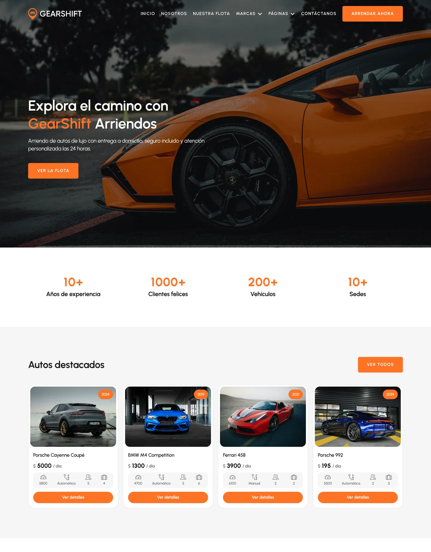 Plantilla de página web para transporte