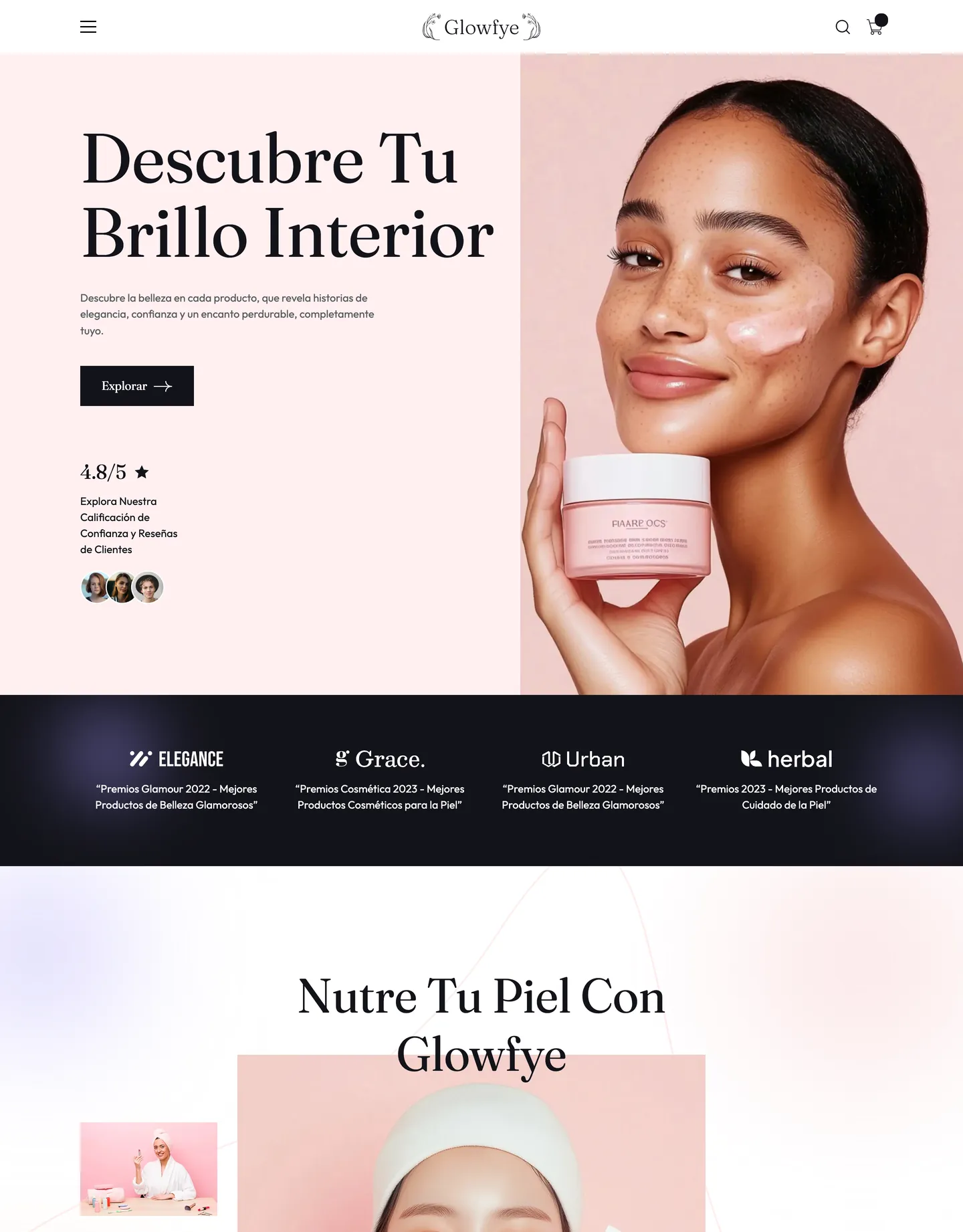 Plantilla de página web para belleza y estética