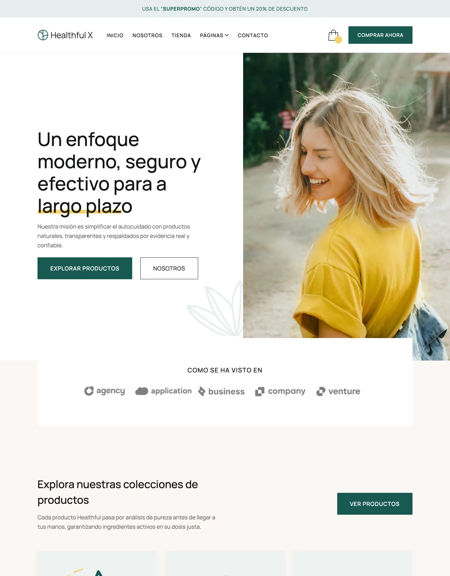 Plantilla de página web para salud y bienestar