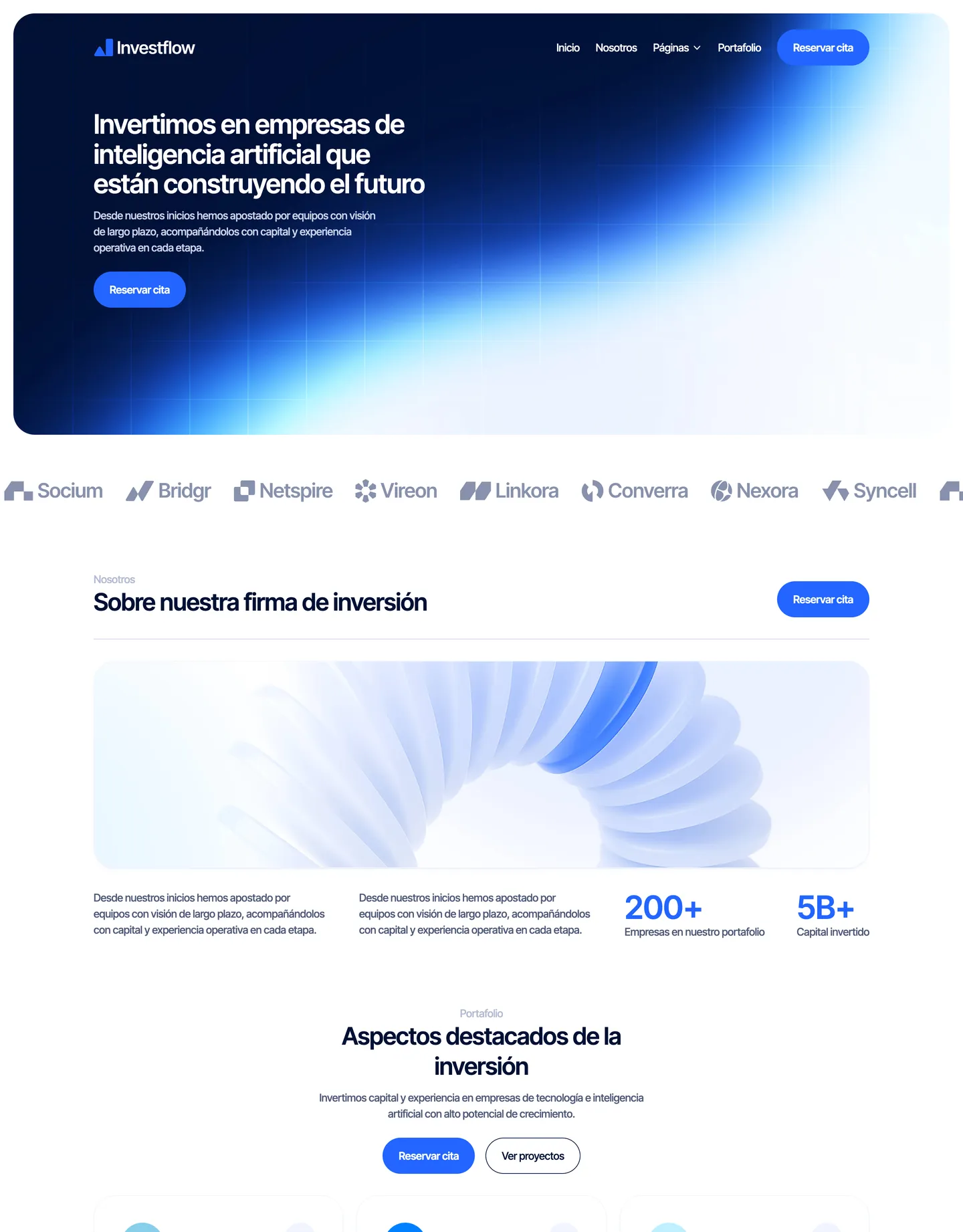 Plantilla de página web para finanzas y seguros