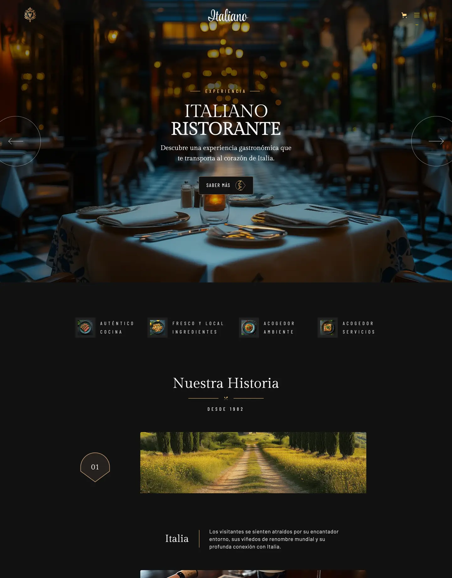 Plantilla de página web para restaurantes y cafés
