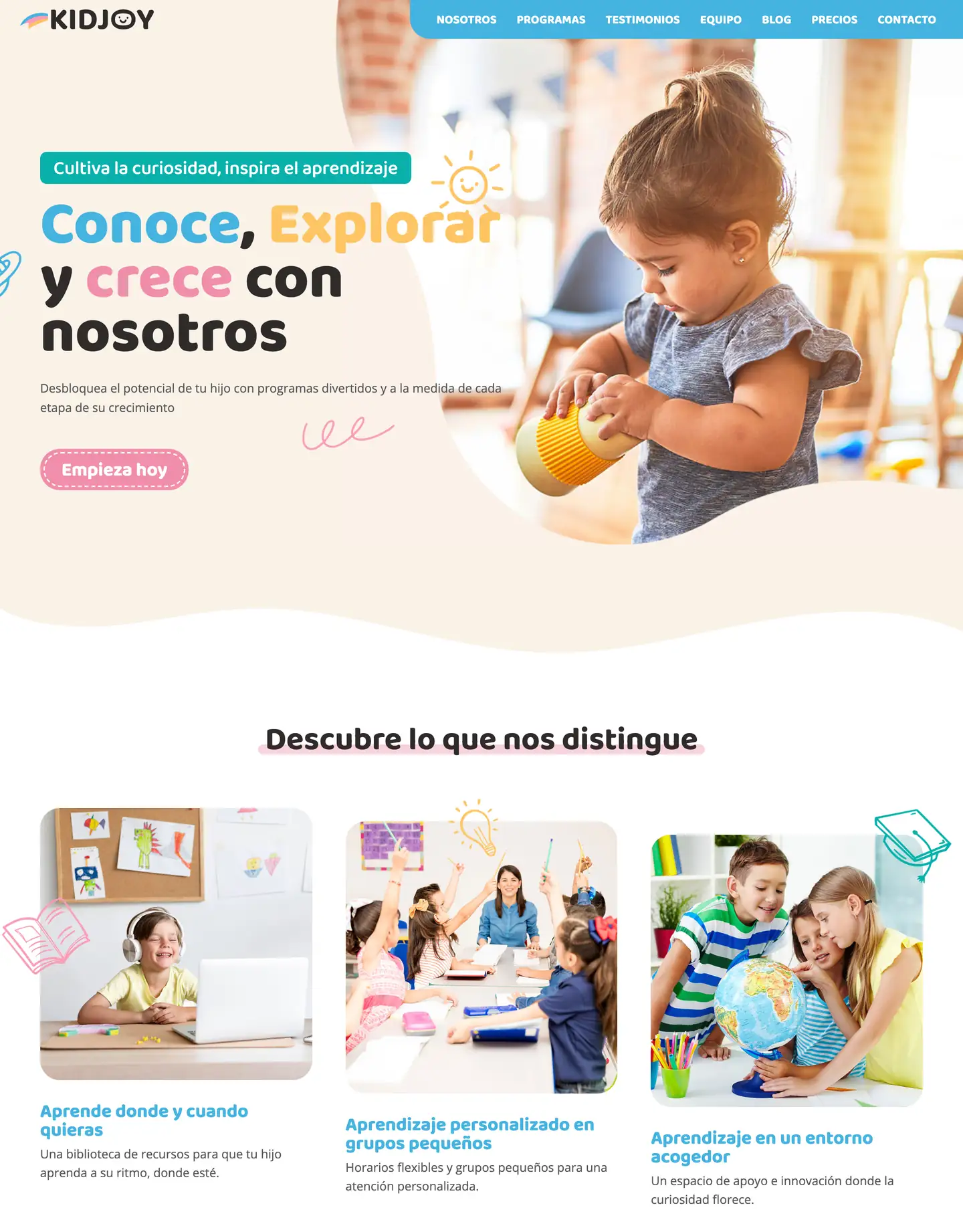 Plantilla de página web para educación
