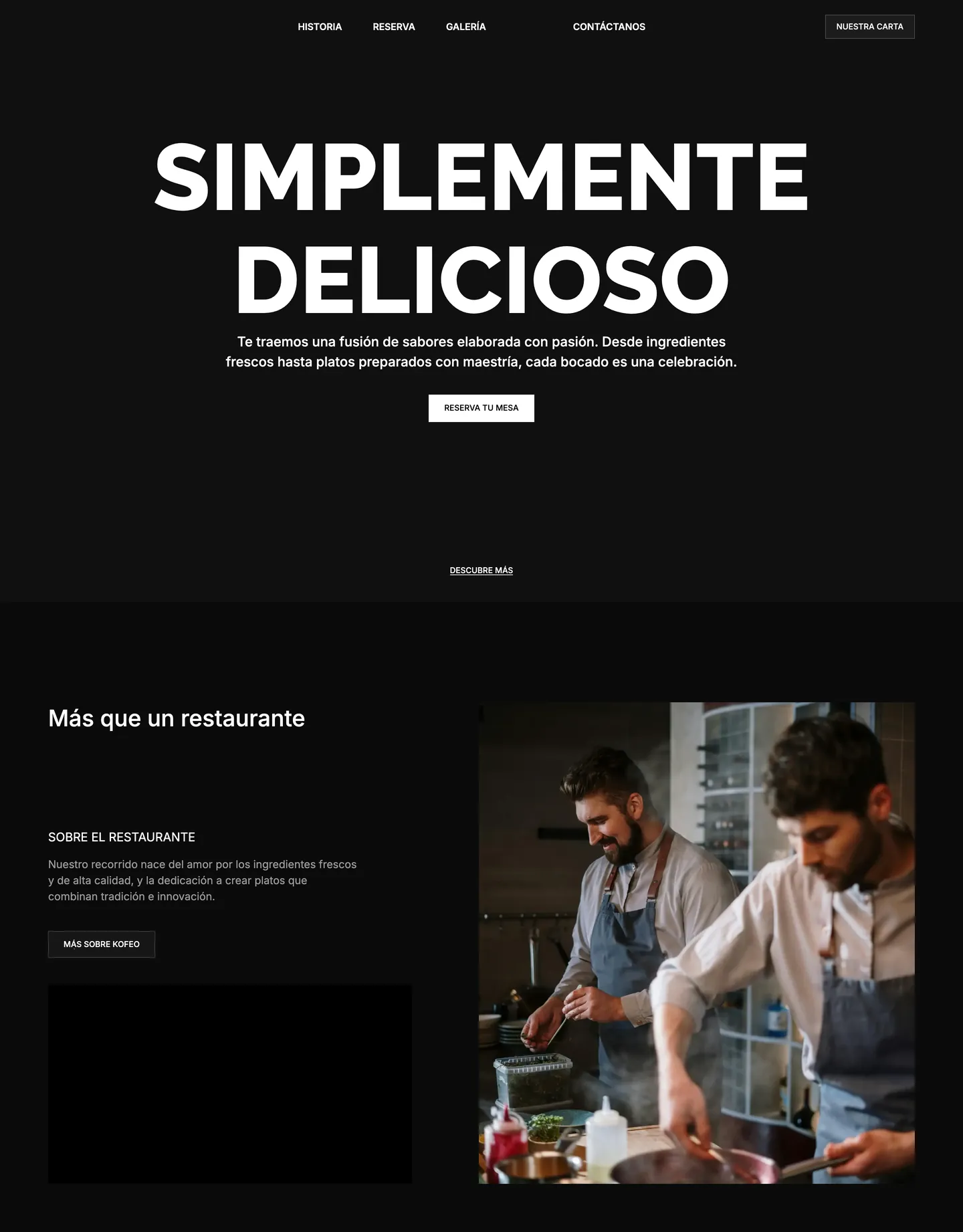 Plantilla de página web para restaurantes y cafés