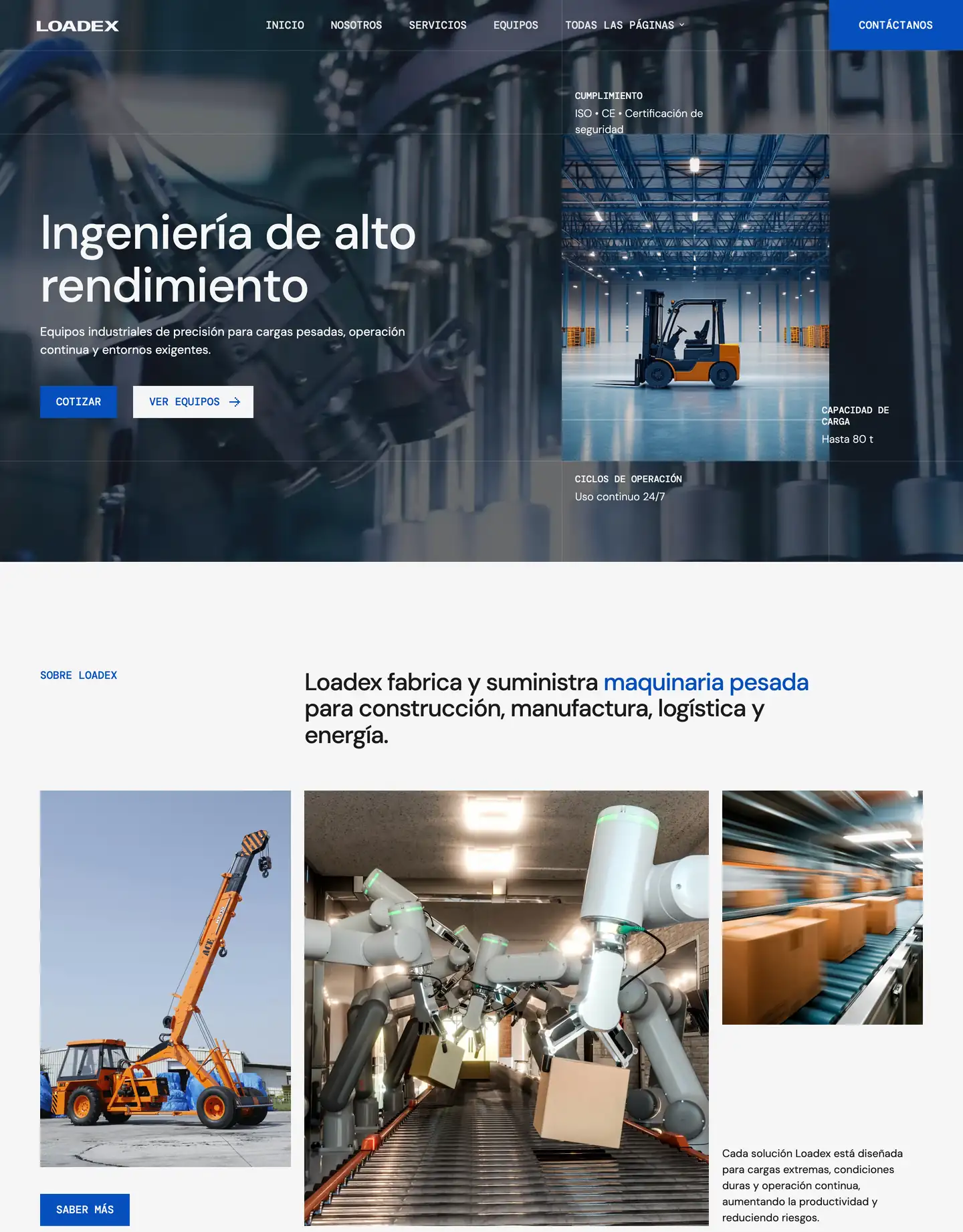 Plantilla de página web para transporte
