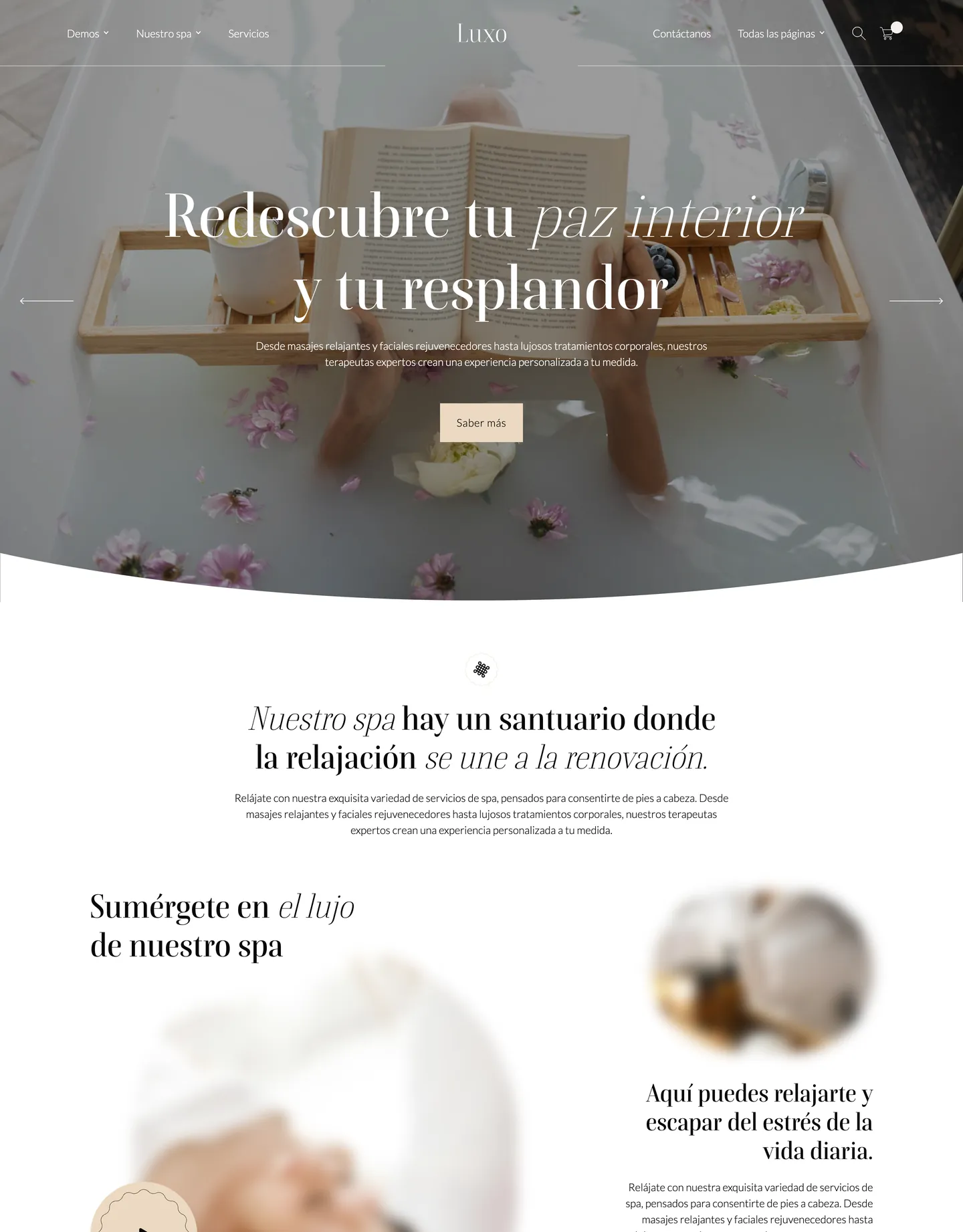 Plantilla de página web para belleza y estética