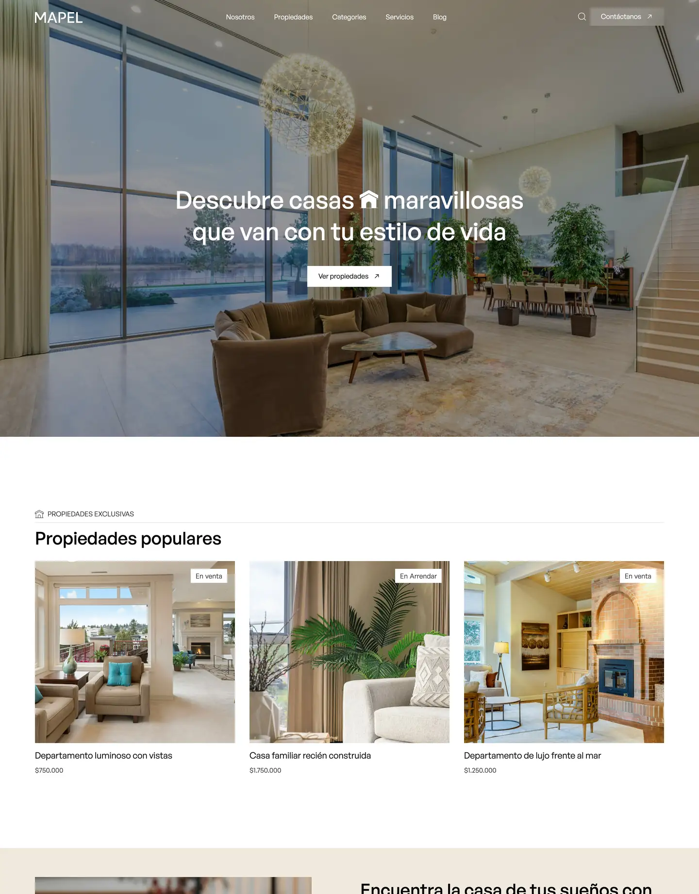 Plantilla de página web para inmobiliarias