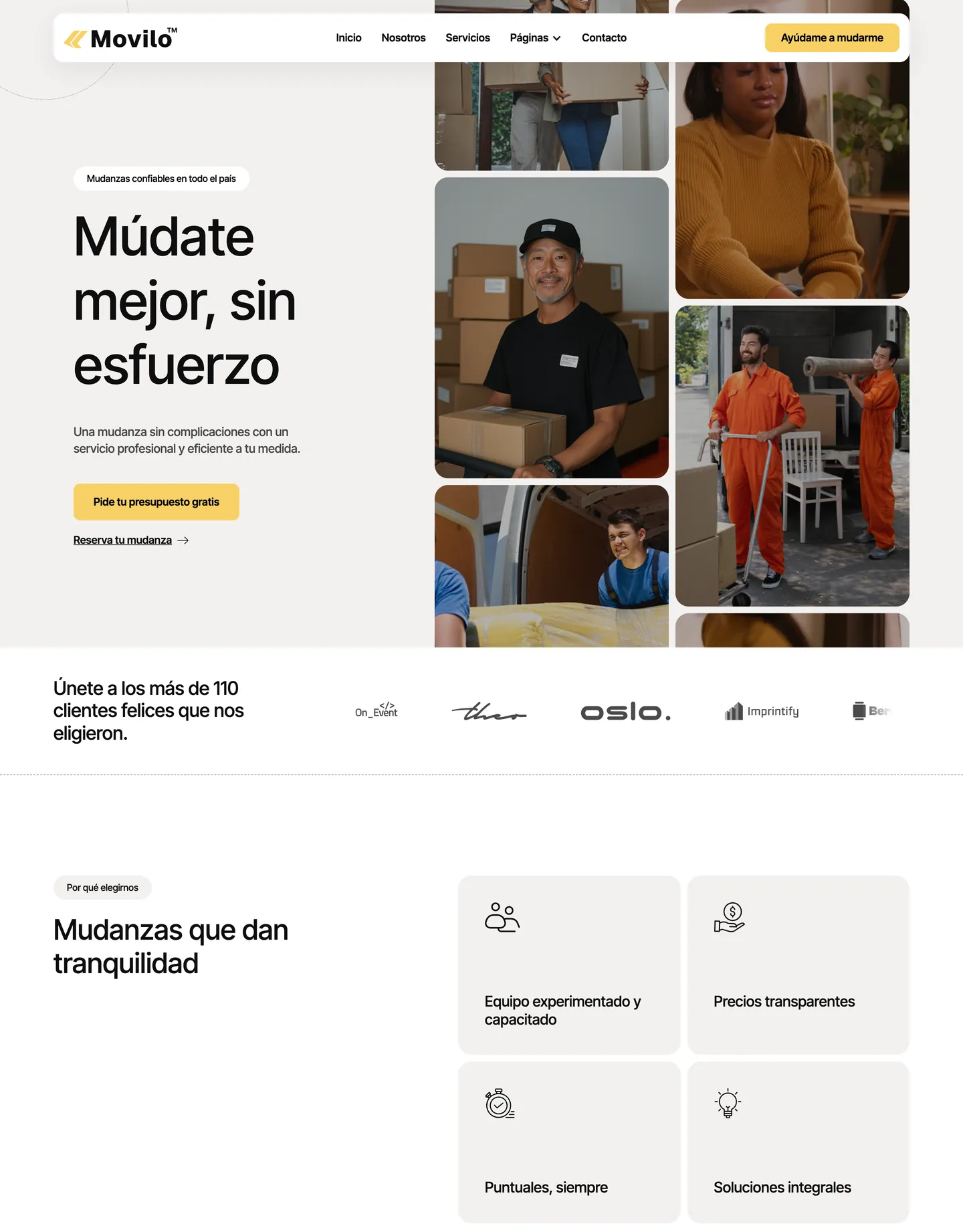 Plantilla de página web para transporte