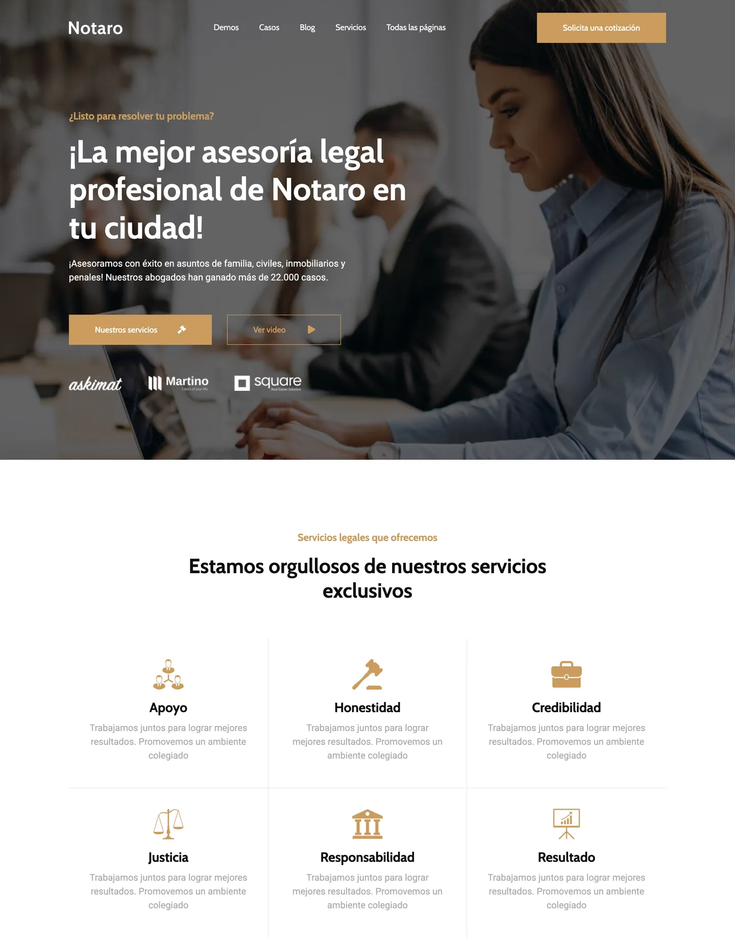 Plantilla de página web para abogados