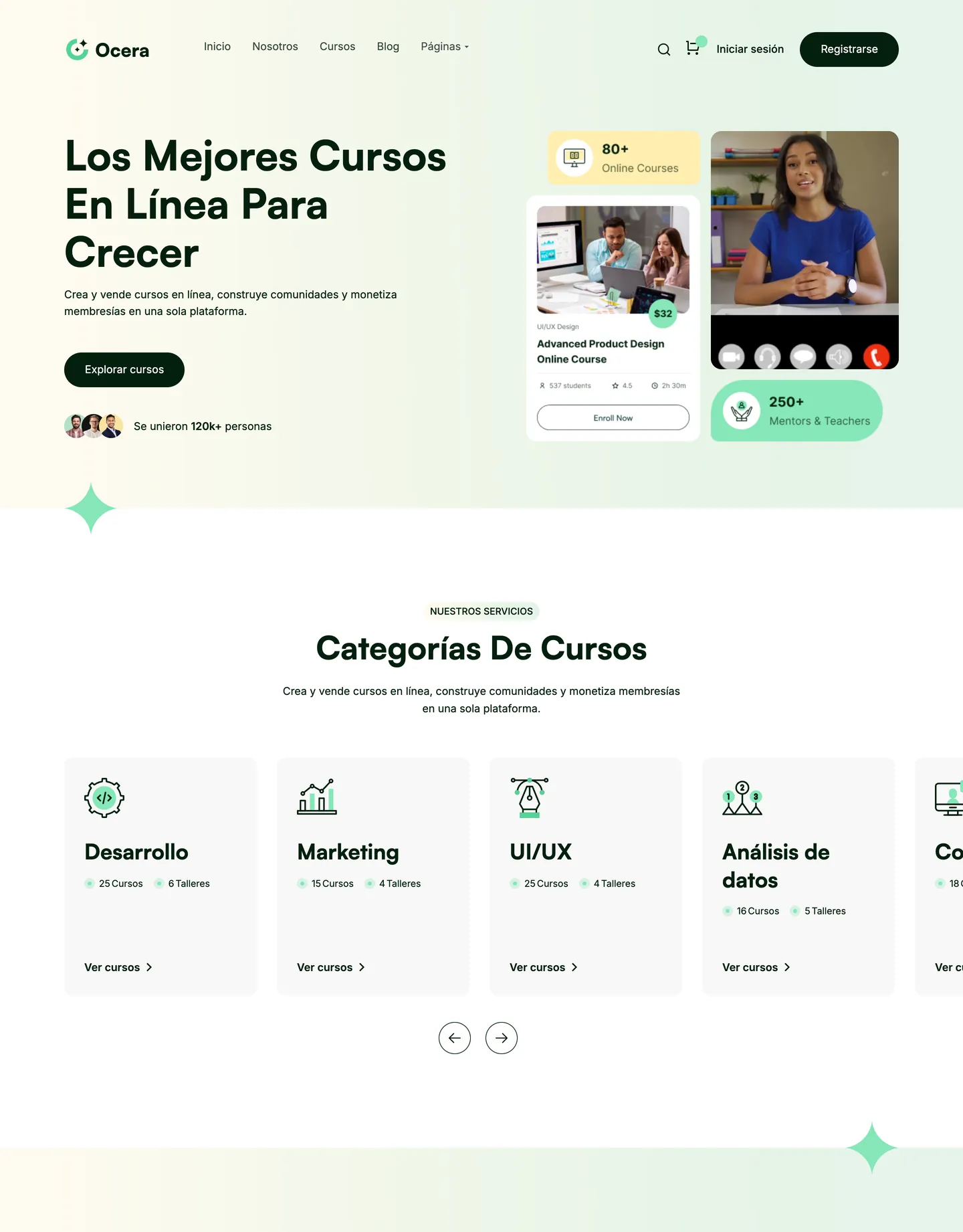 Plantilla de página web para educación