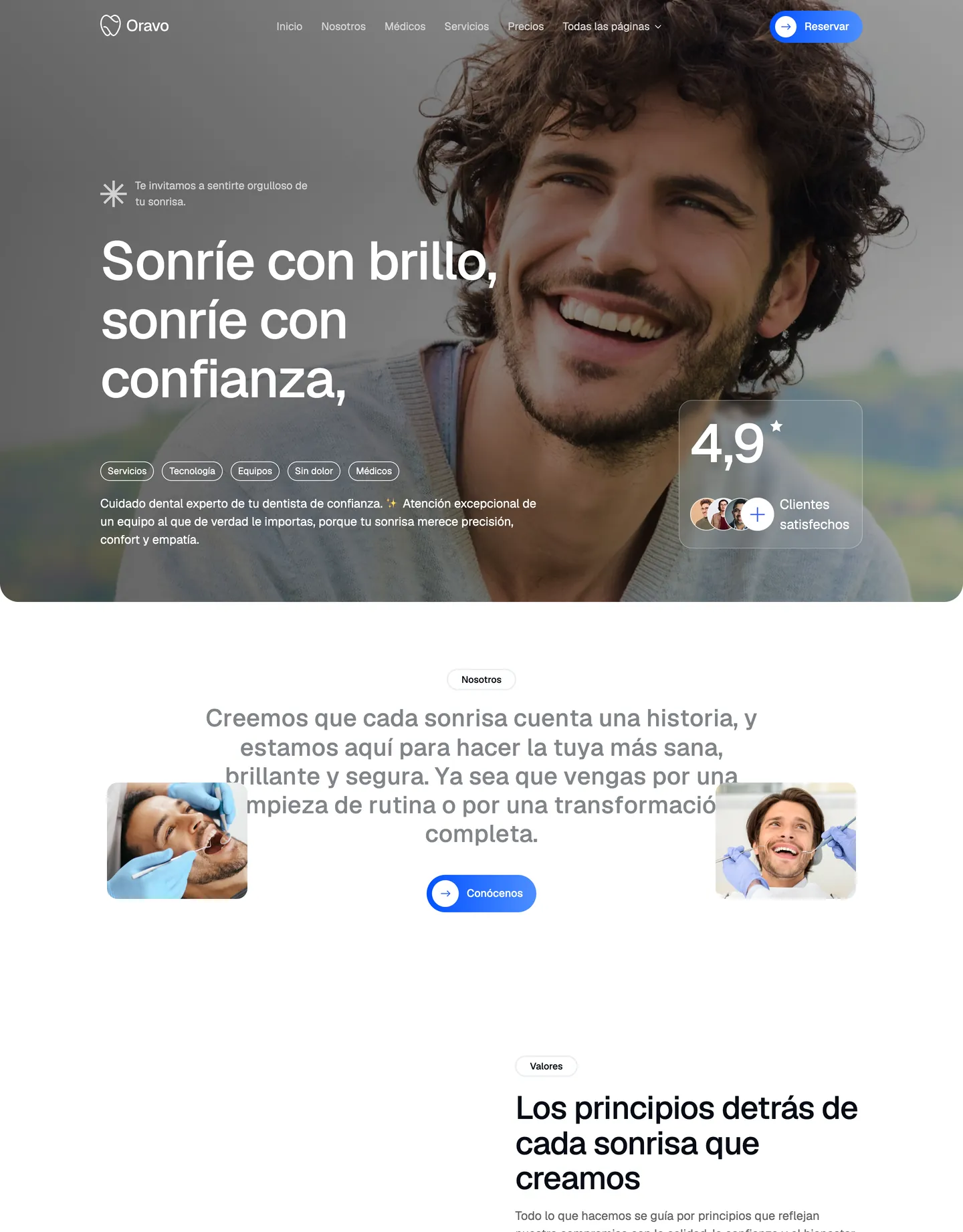 Plantilla de página web para salud y bienestar