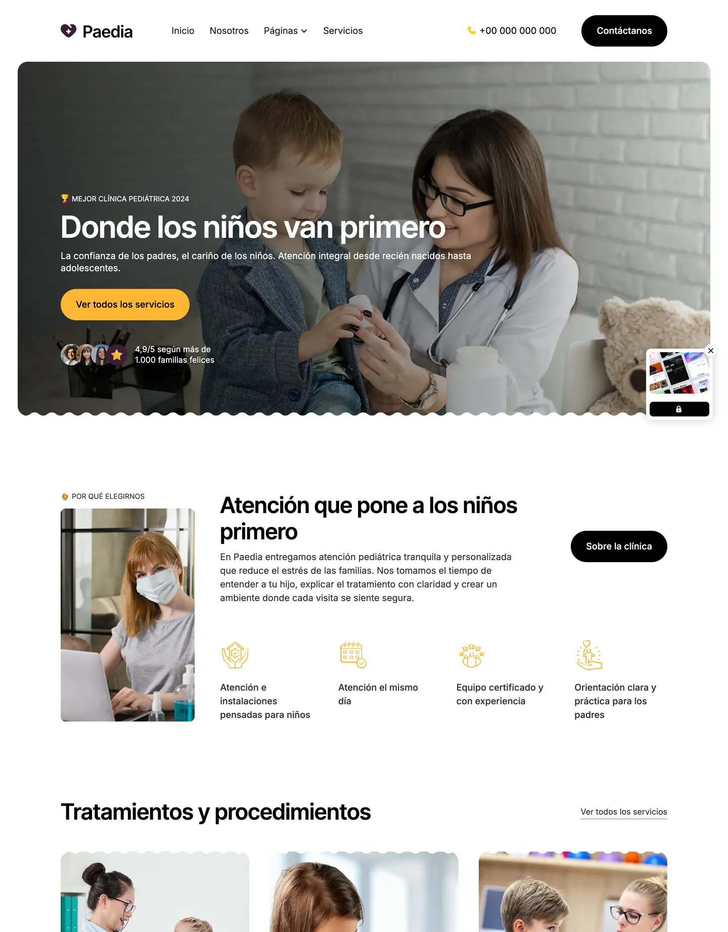 Plantilla de página web para salud y bienestar