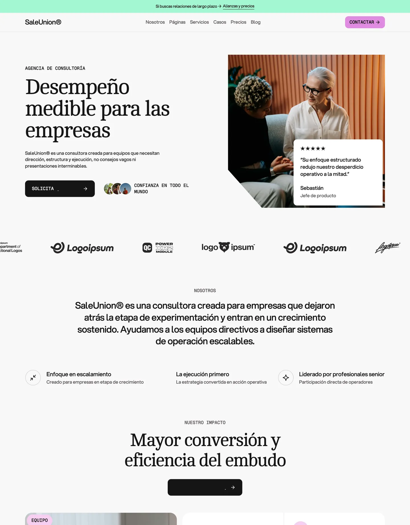 Plantilla de página web para consultoría y coaching