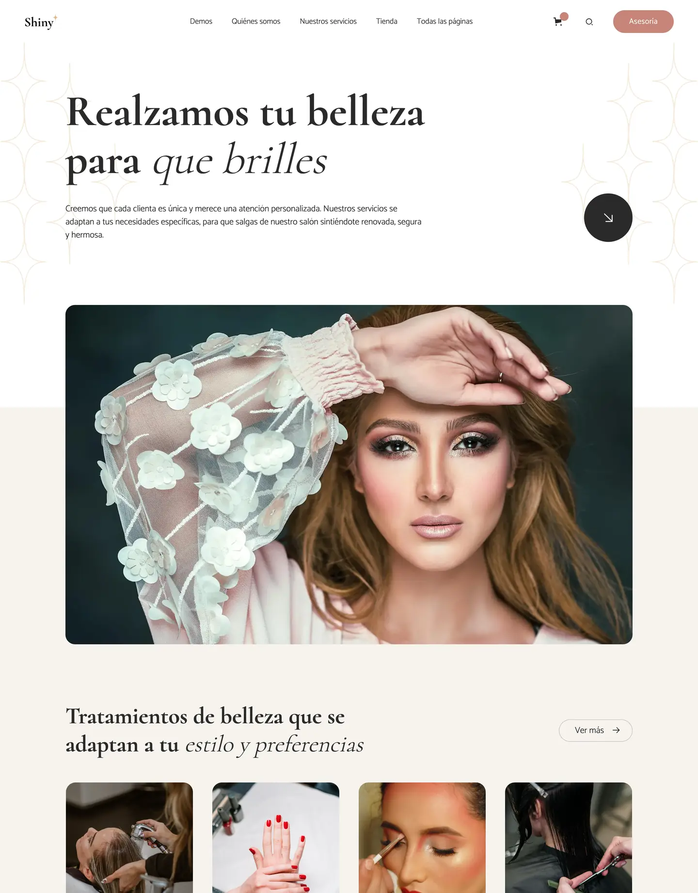 Plantilla de página web para belleza y estética