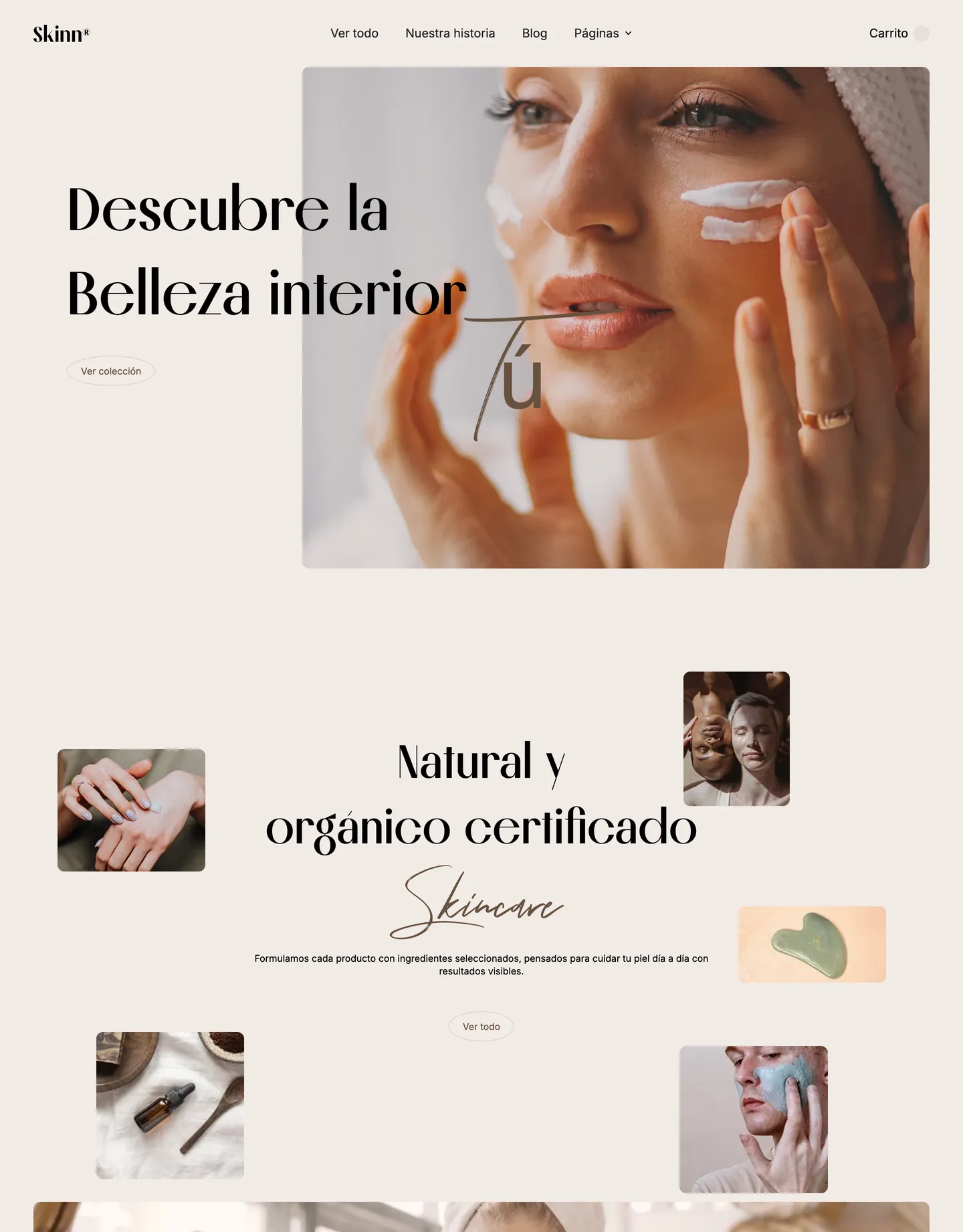 Plantilla de página web para belleza y estética