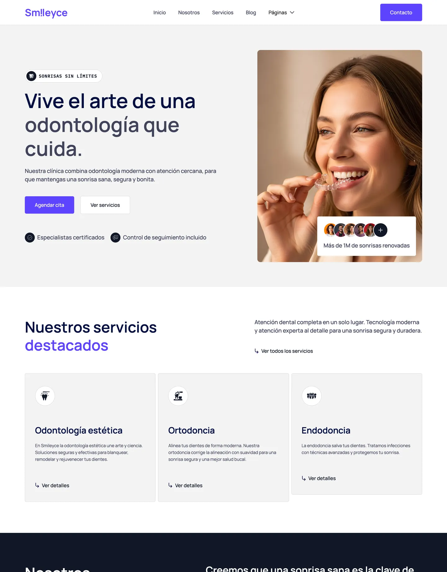 Plantilla de página web para salud y bienestar