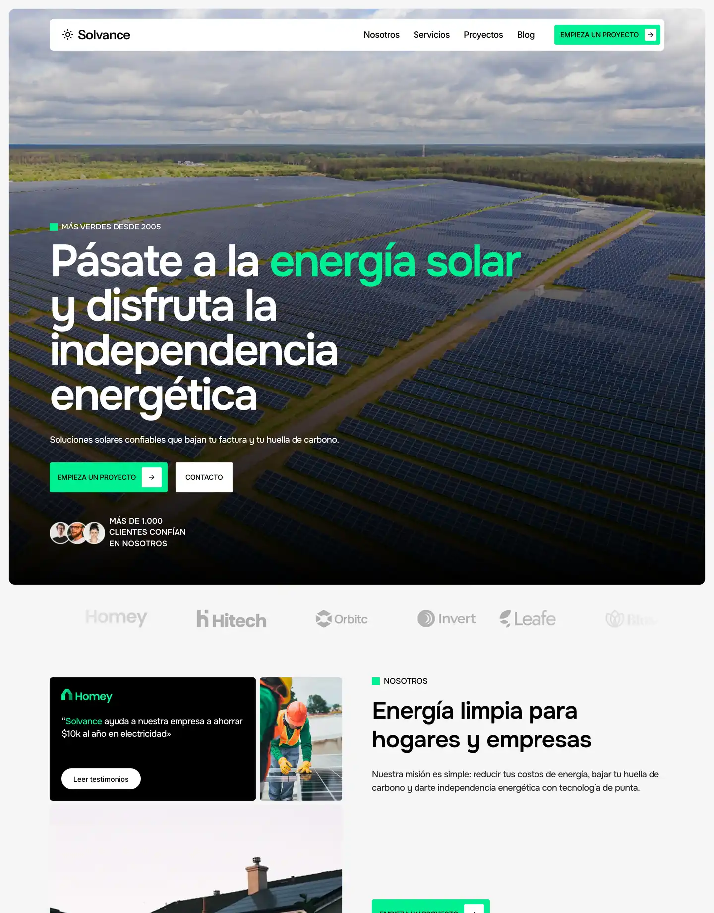 Plantilla de página web para medio ambiente