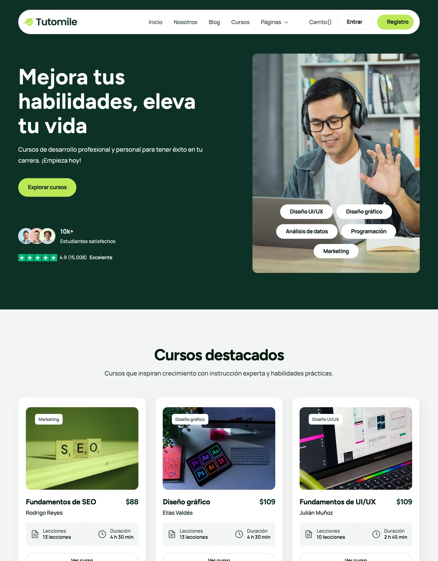 Plantilla de página web para educación