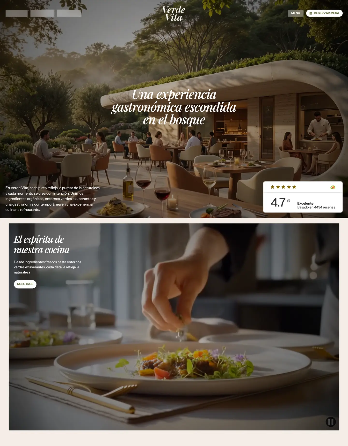 Plantilla de página web para restaurantes y cafés