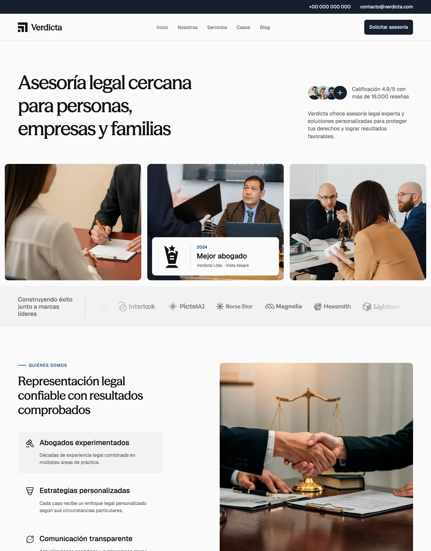 Plantilla de página web para abogados