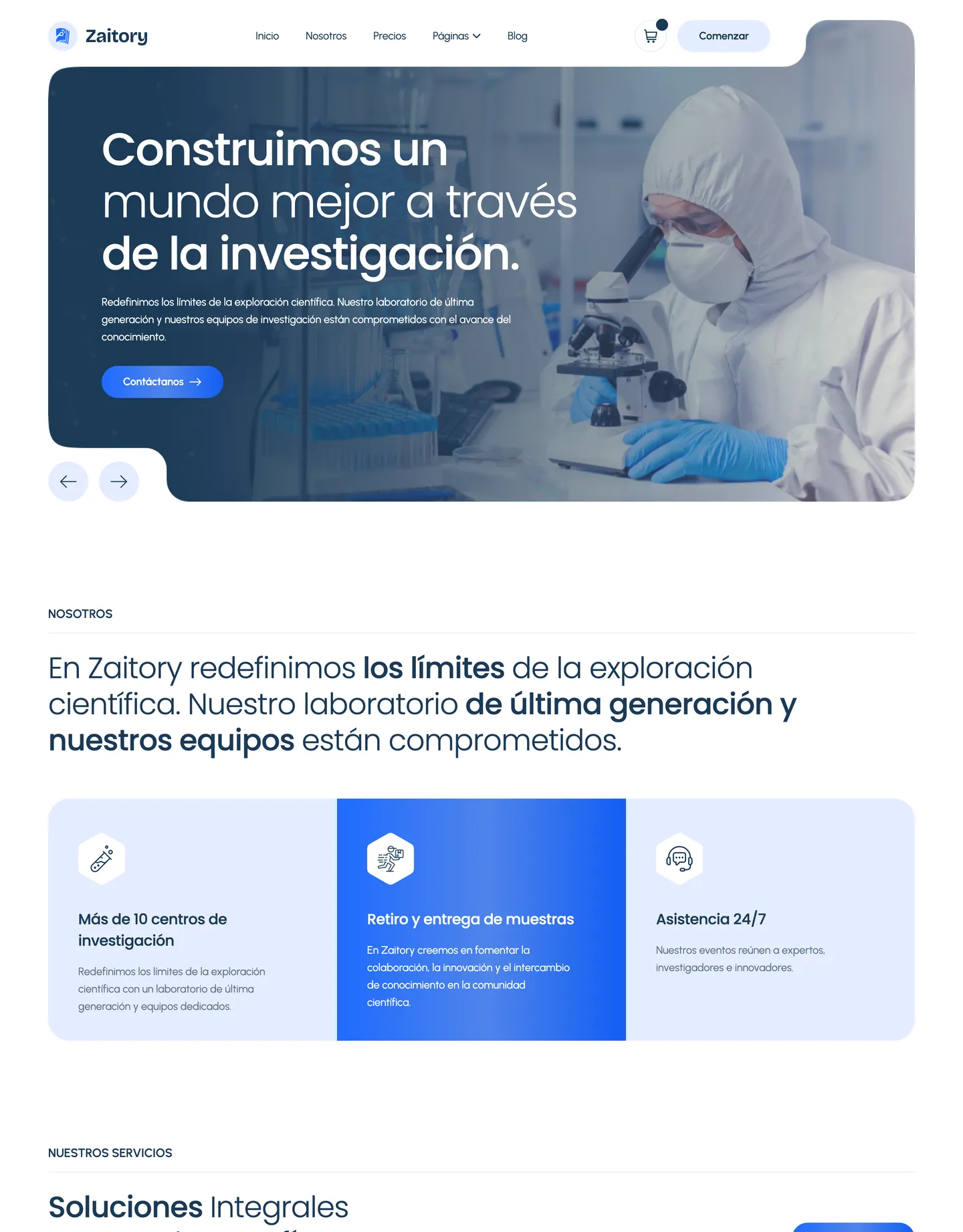 Plantilla de página web para salud y bienestar