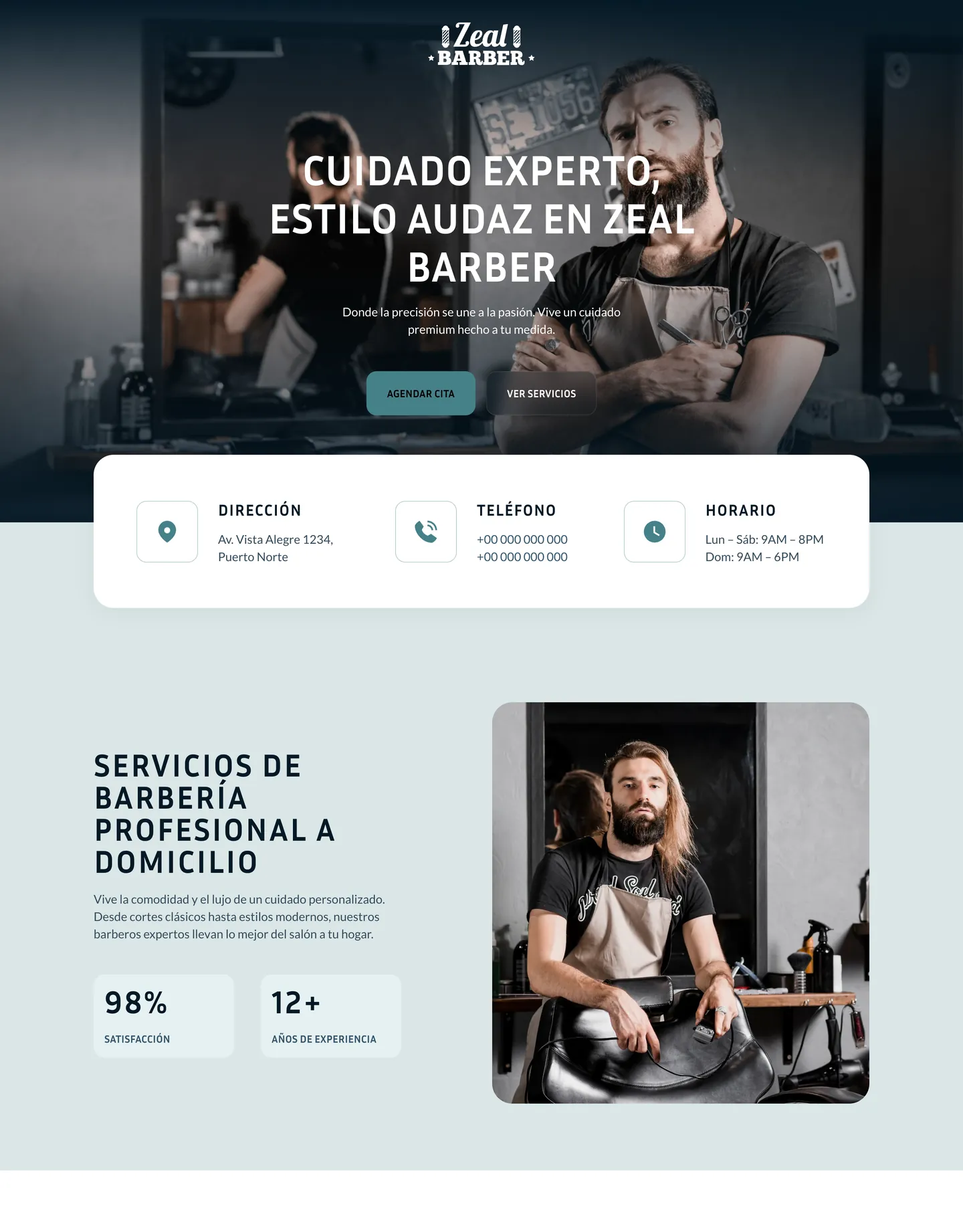 Plantilla de página web para belleza y estética