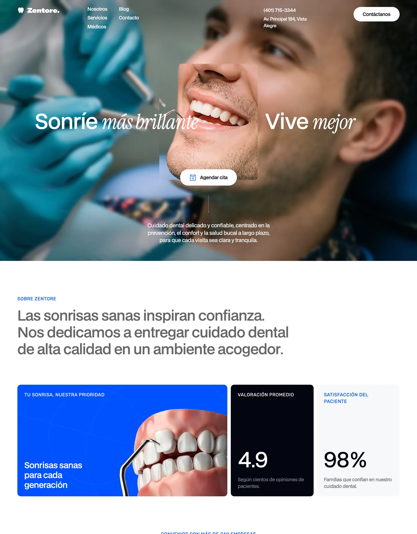 Plantilla de página web para salud y bienestar